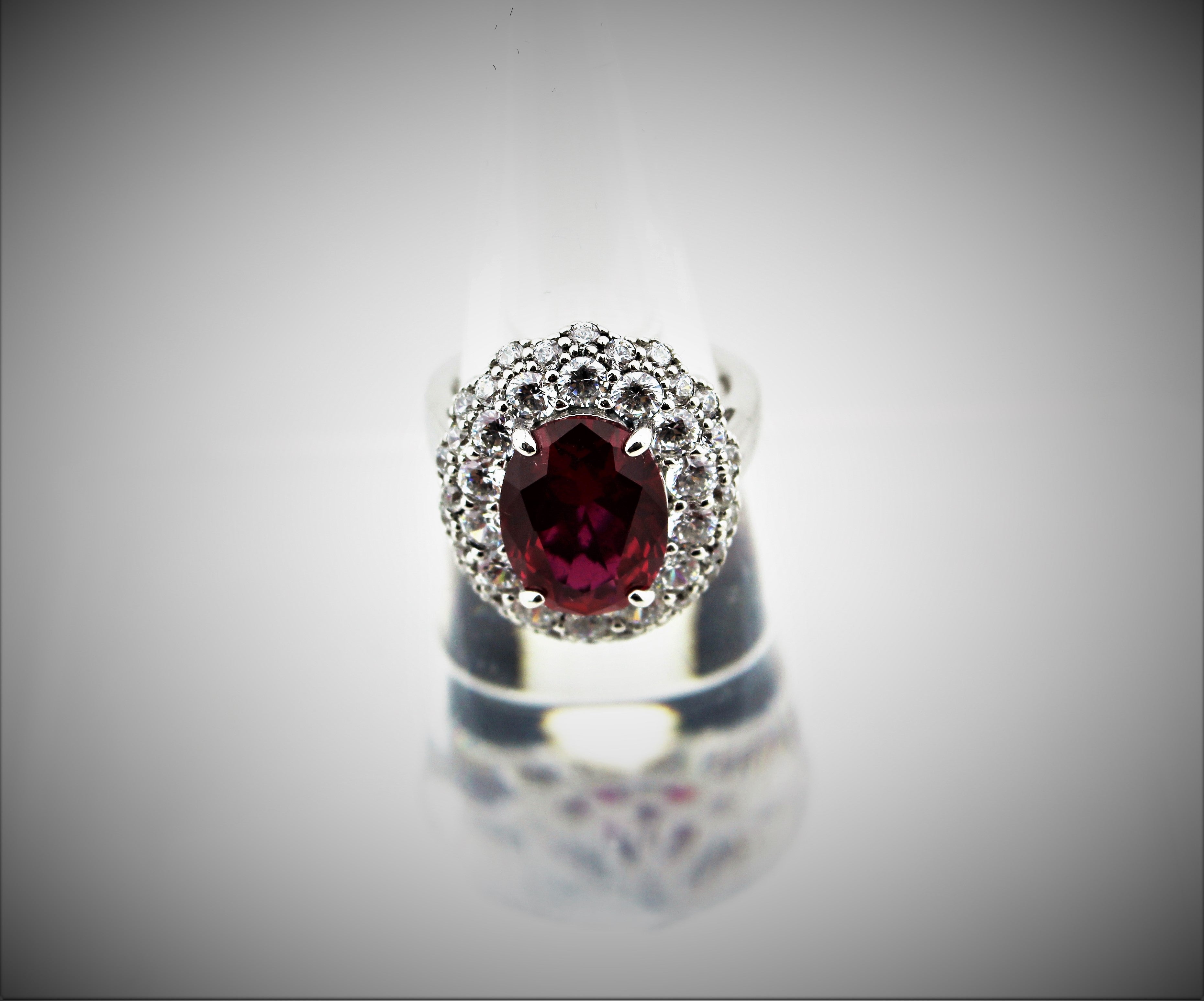 Sterling Silver Pink Sapphire Cocktail Ring
