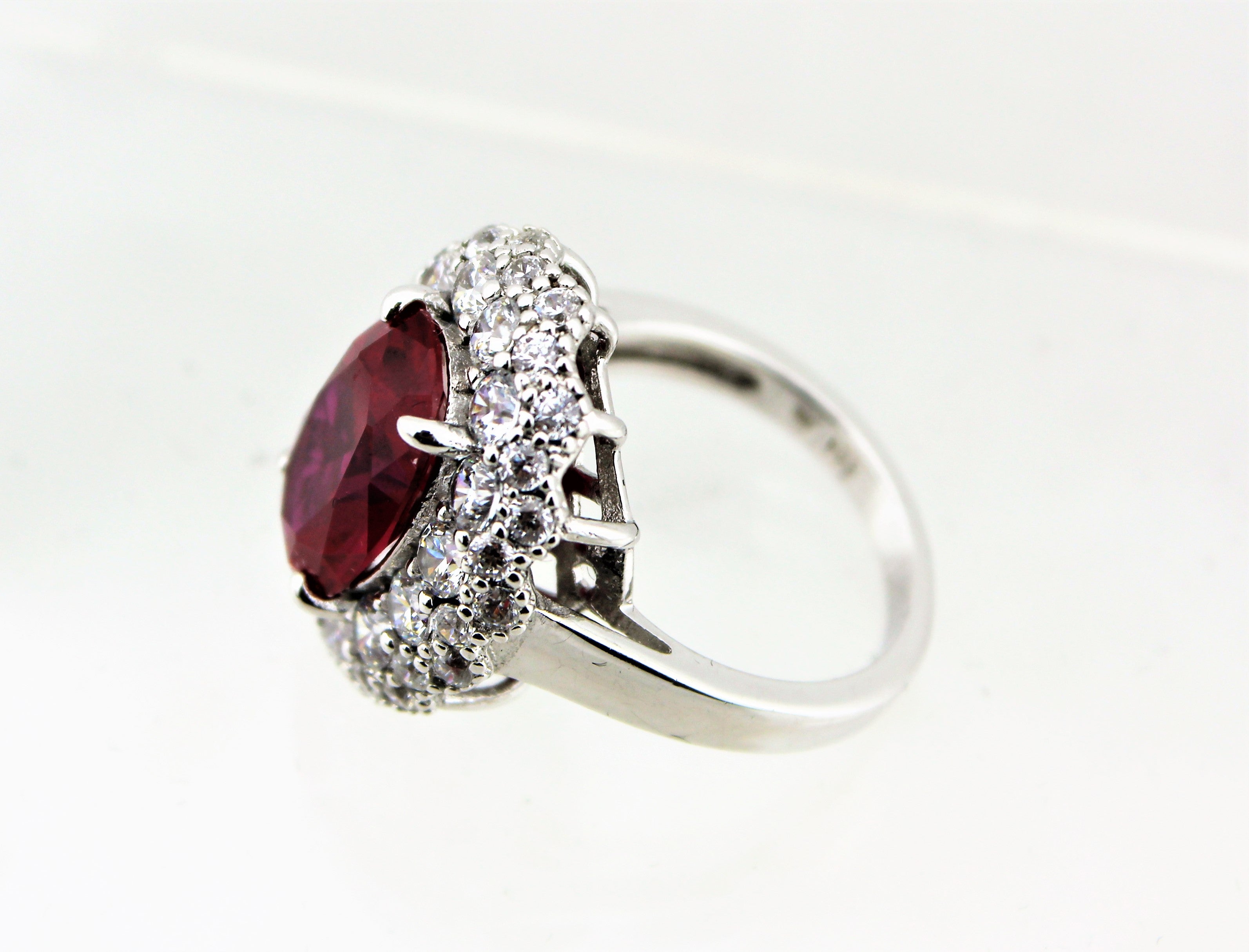 Sterling Silver Pink Sapphire Cocktail Ring