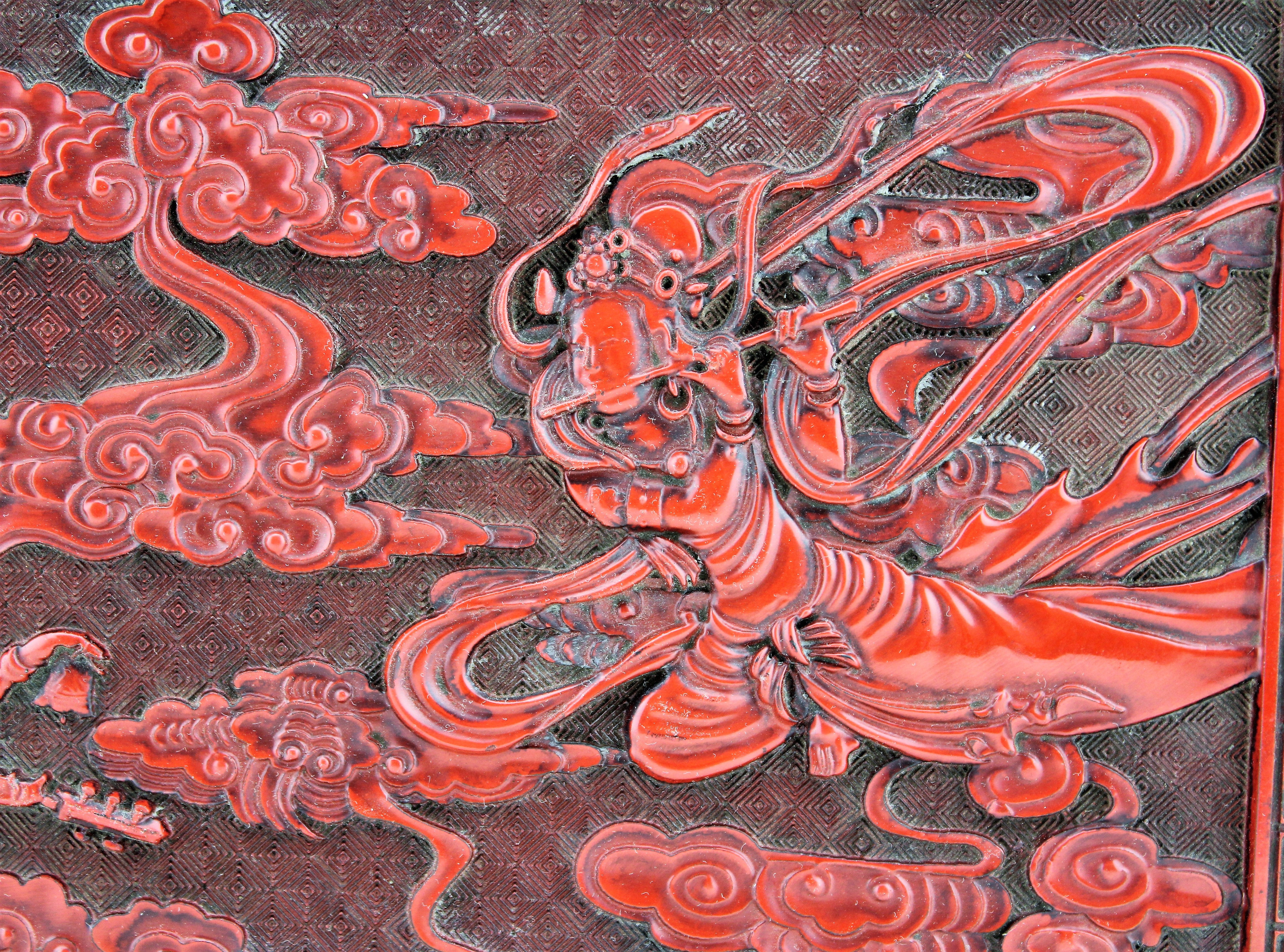 Carved Cinnabar Box