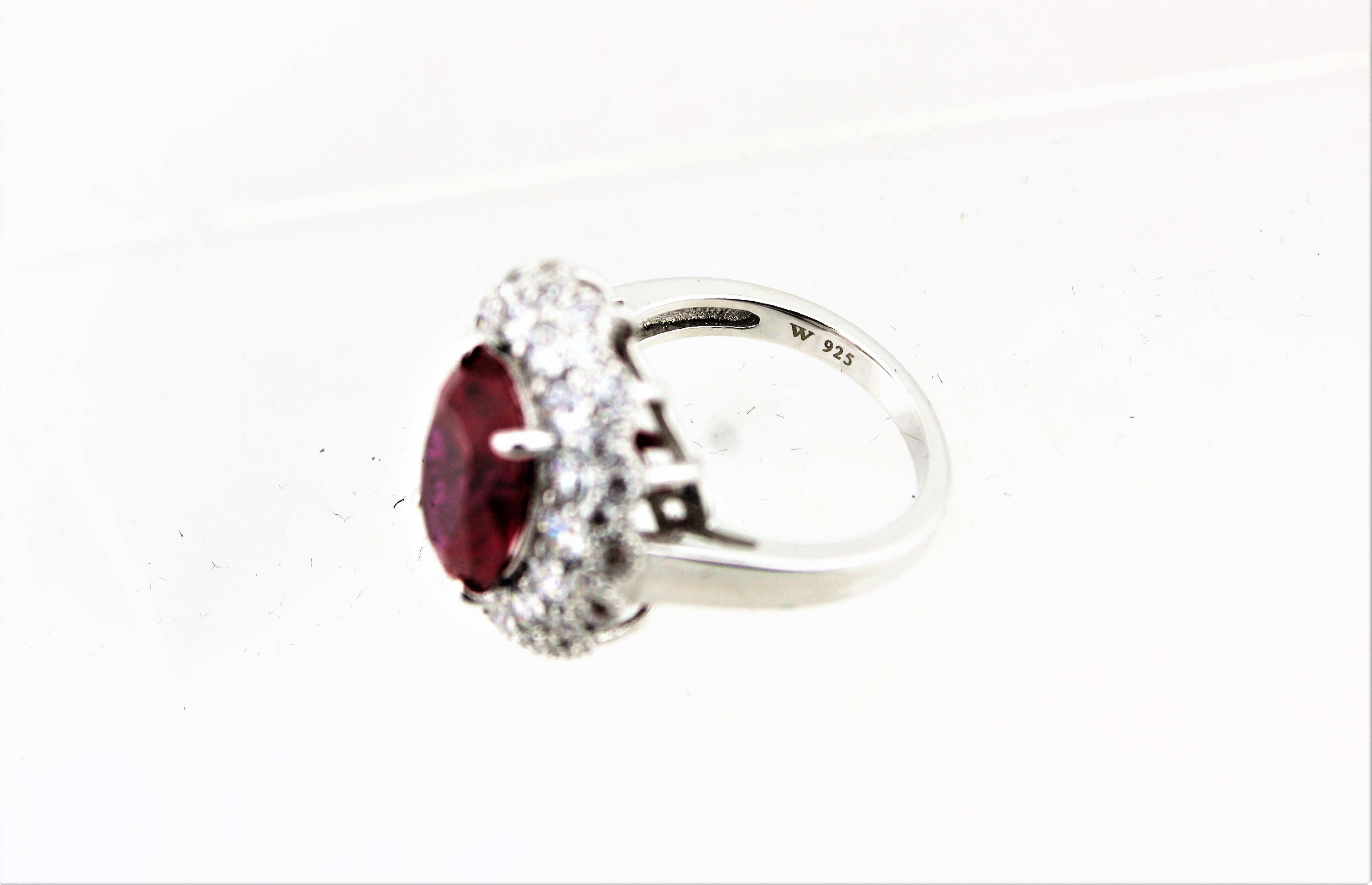 Sterling Silver Pink Sapphire Cocktail Ring