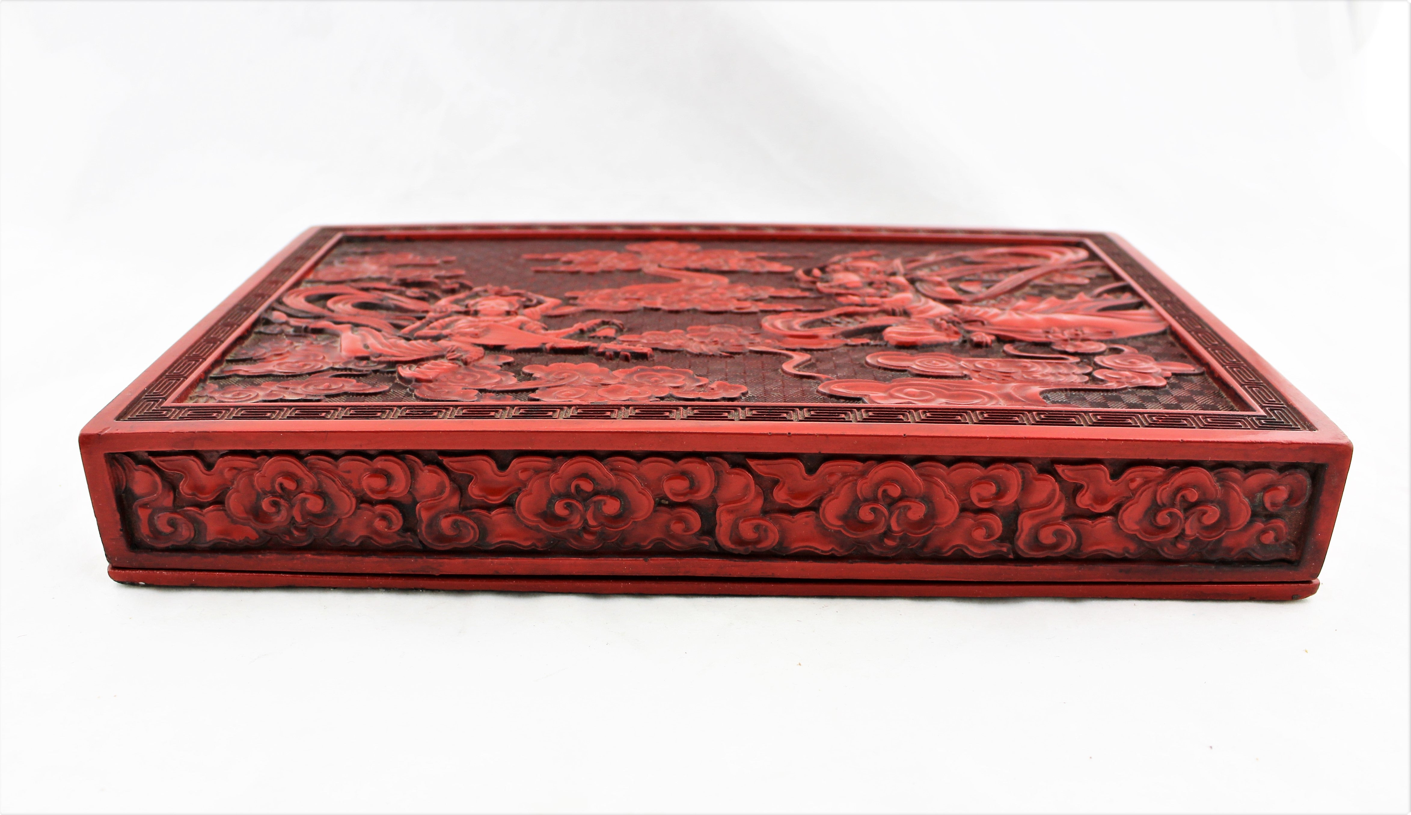 Carved Cinnabar Box
