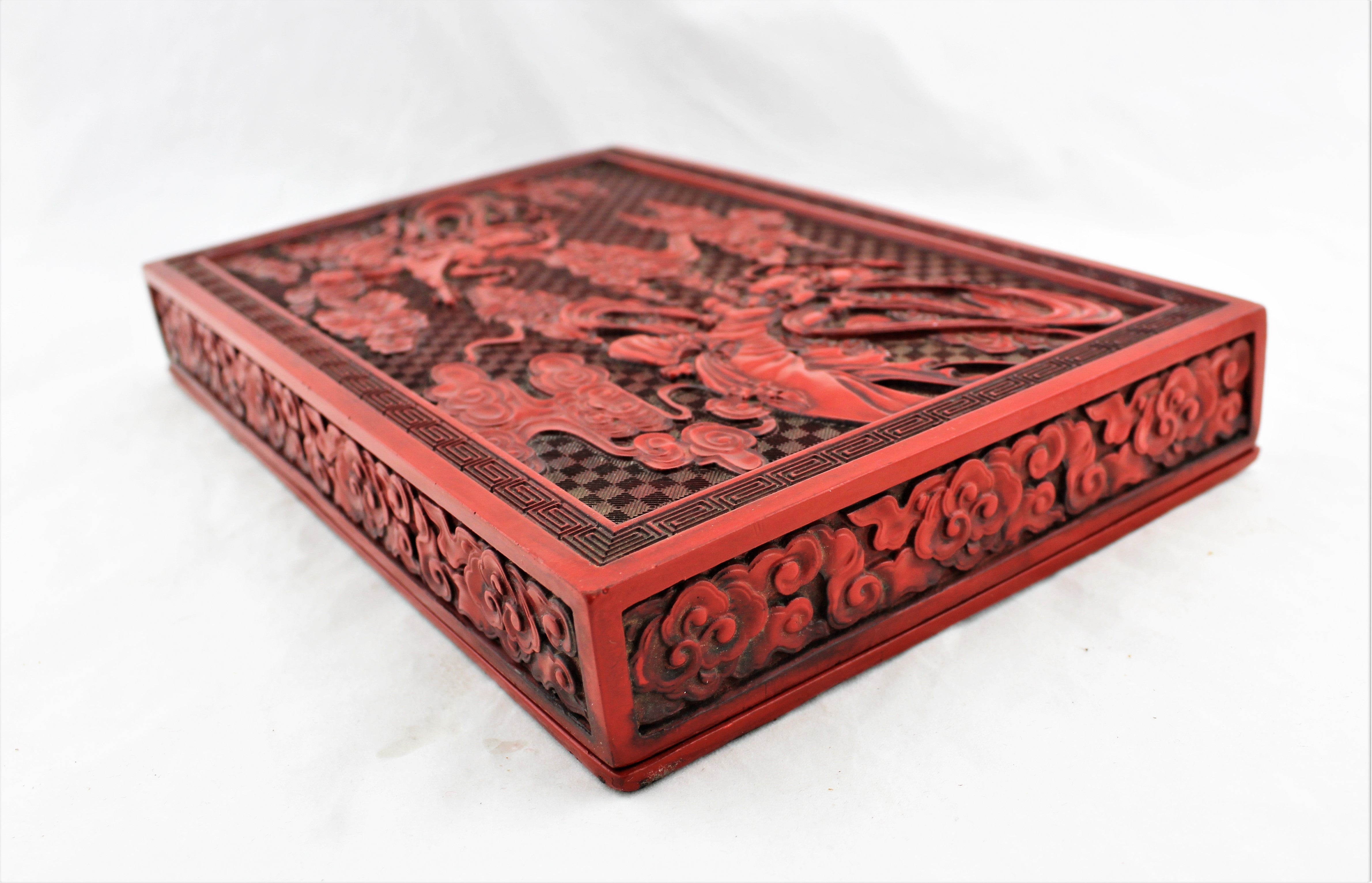 Carved Cinnabar Box