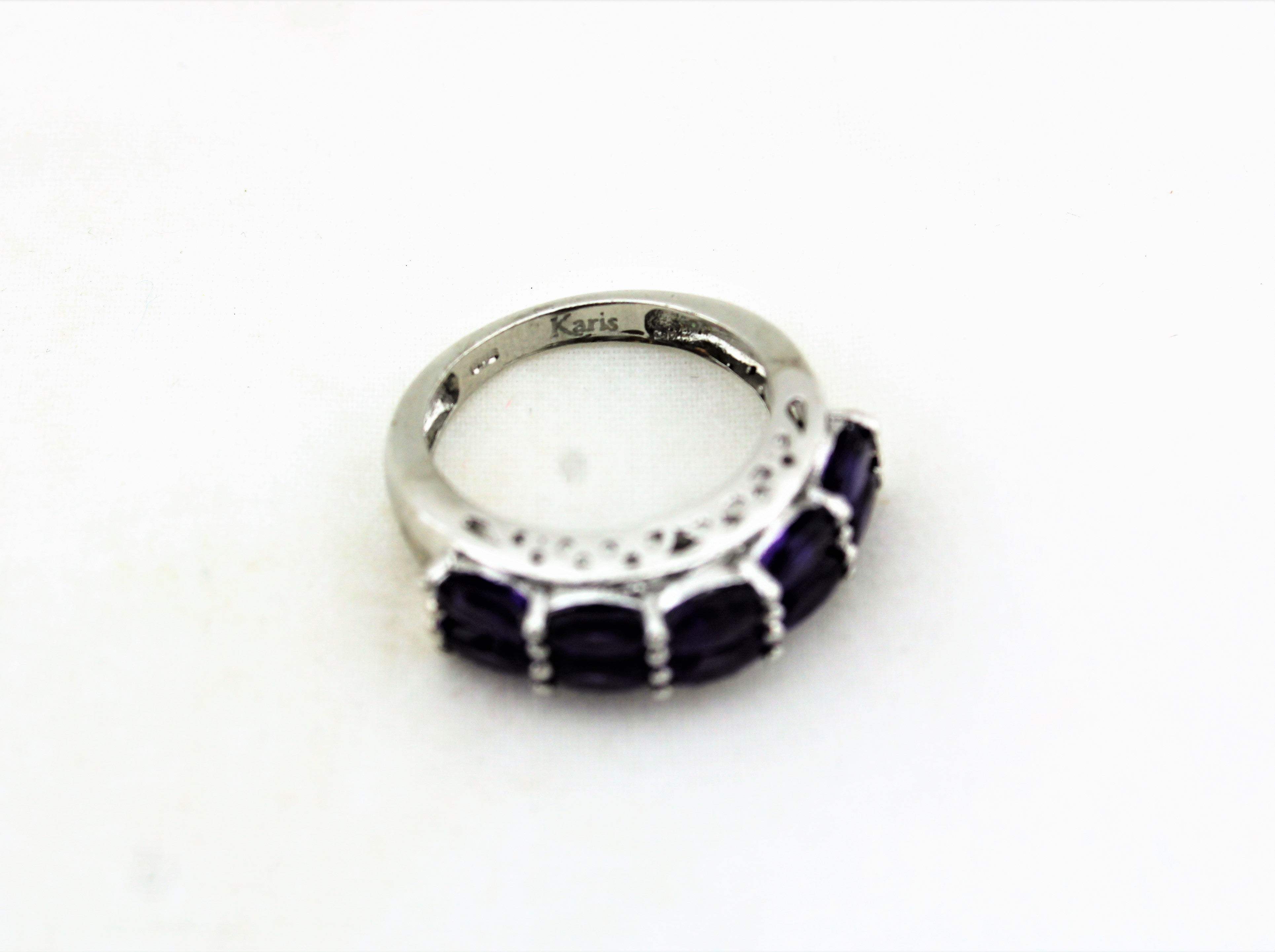 Sterling Silver Marquise Cut Amethyst Ring