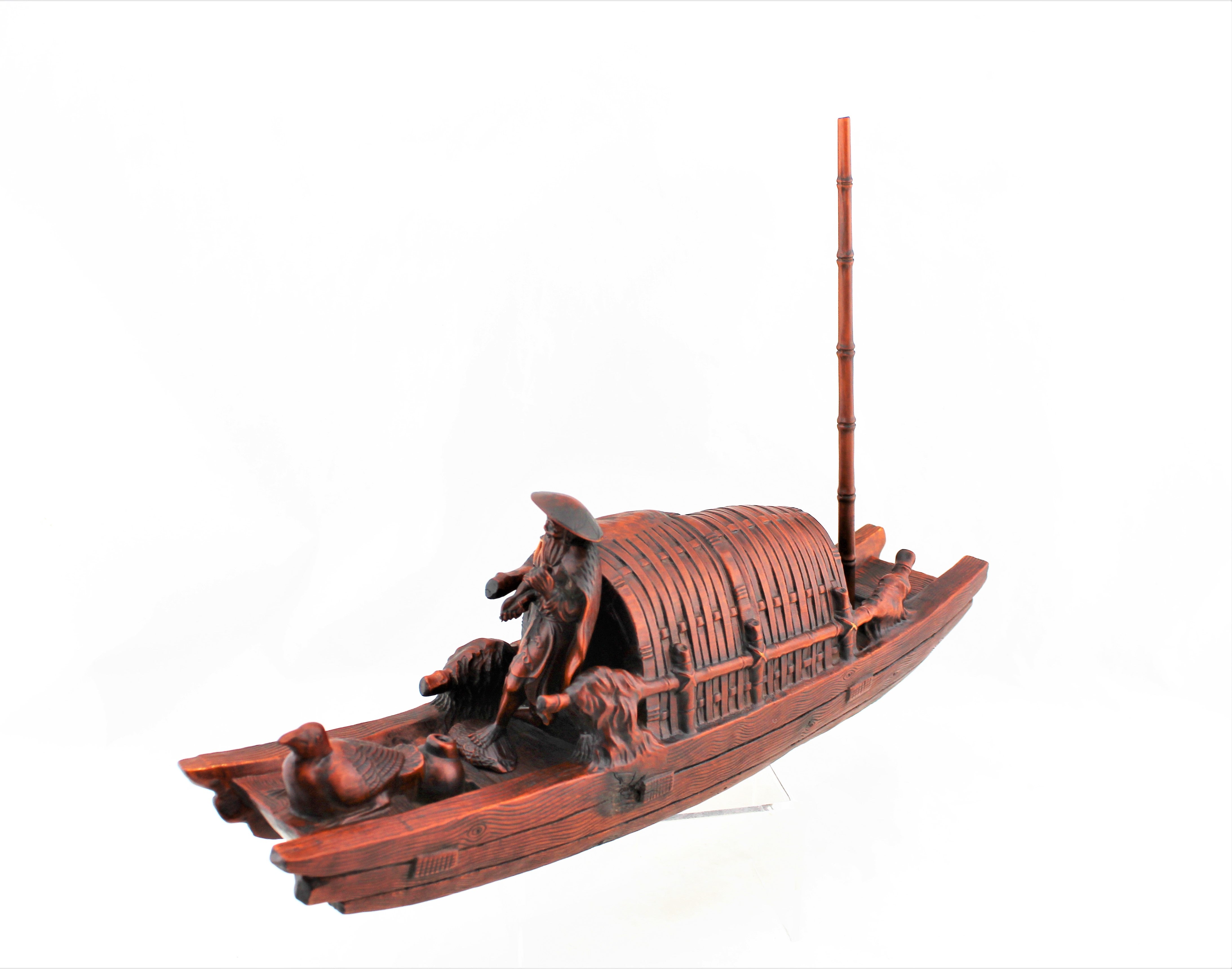 Boxwood Fisherman in a Boat
