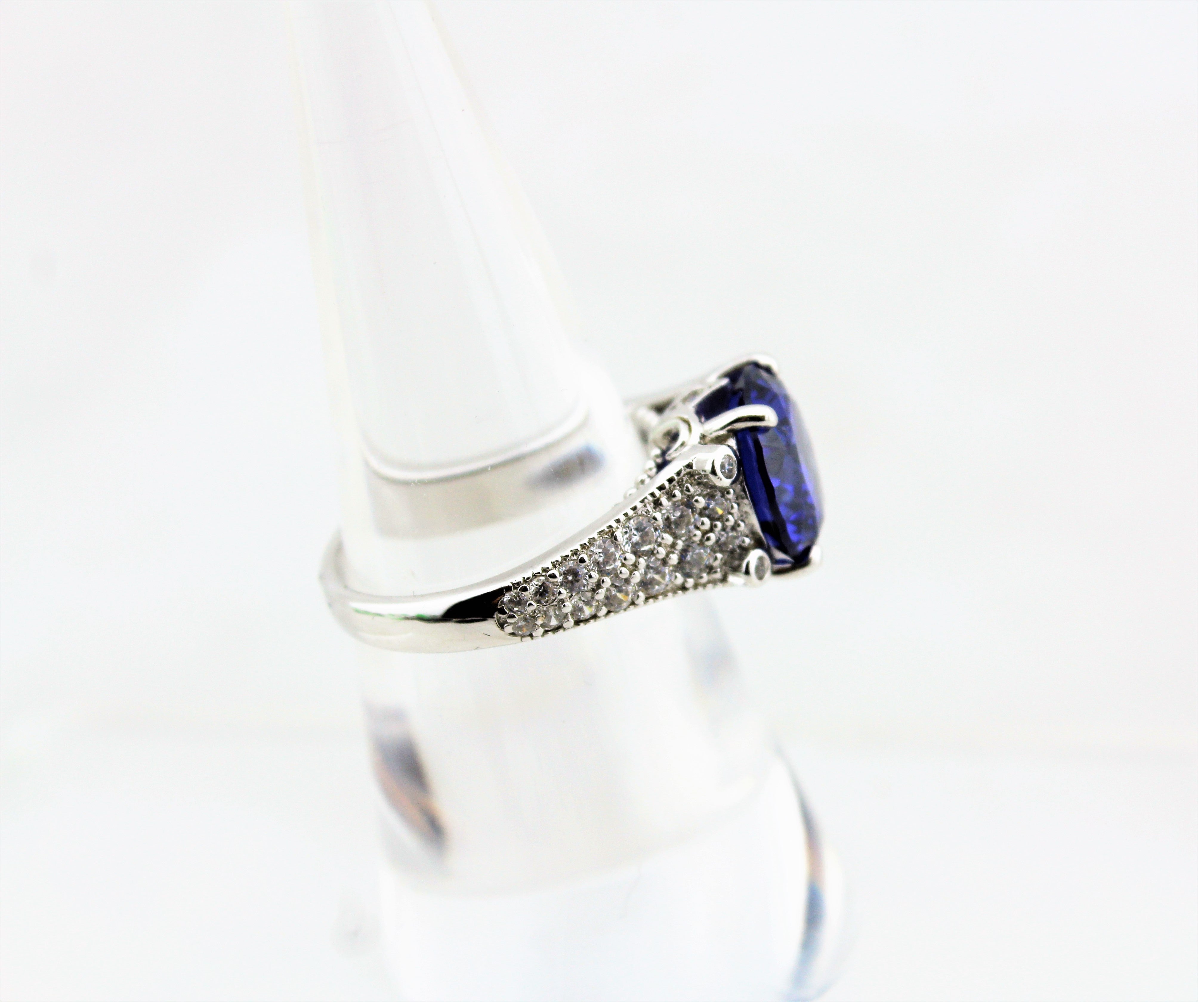 Sterling Silver Tanzanite Solitaire Ring