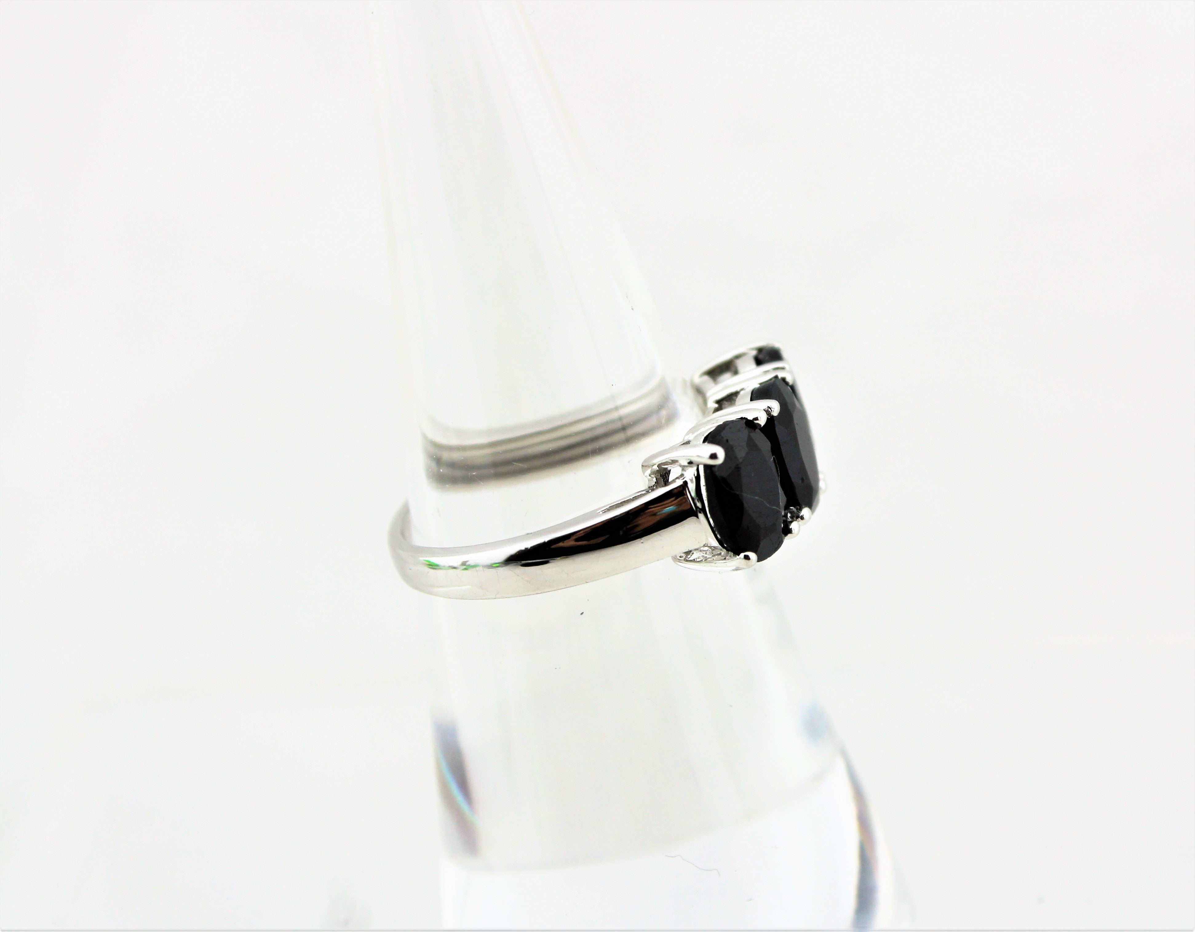 Sterling Silver Dark Sapphire Ring
