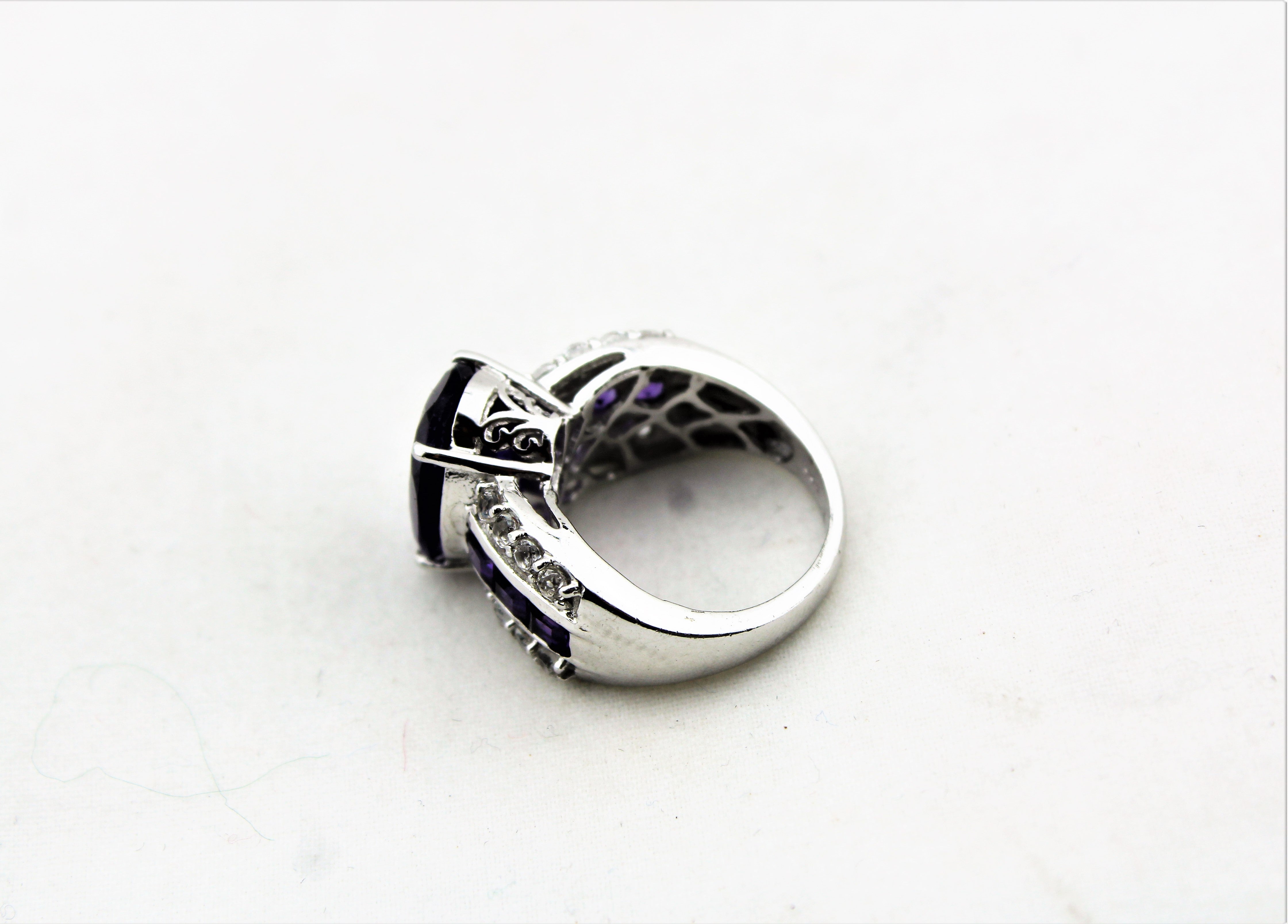Sterling Silver Amethyst Cocktail Ring