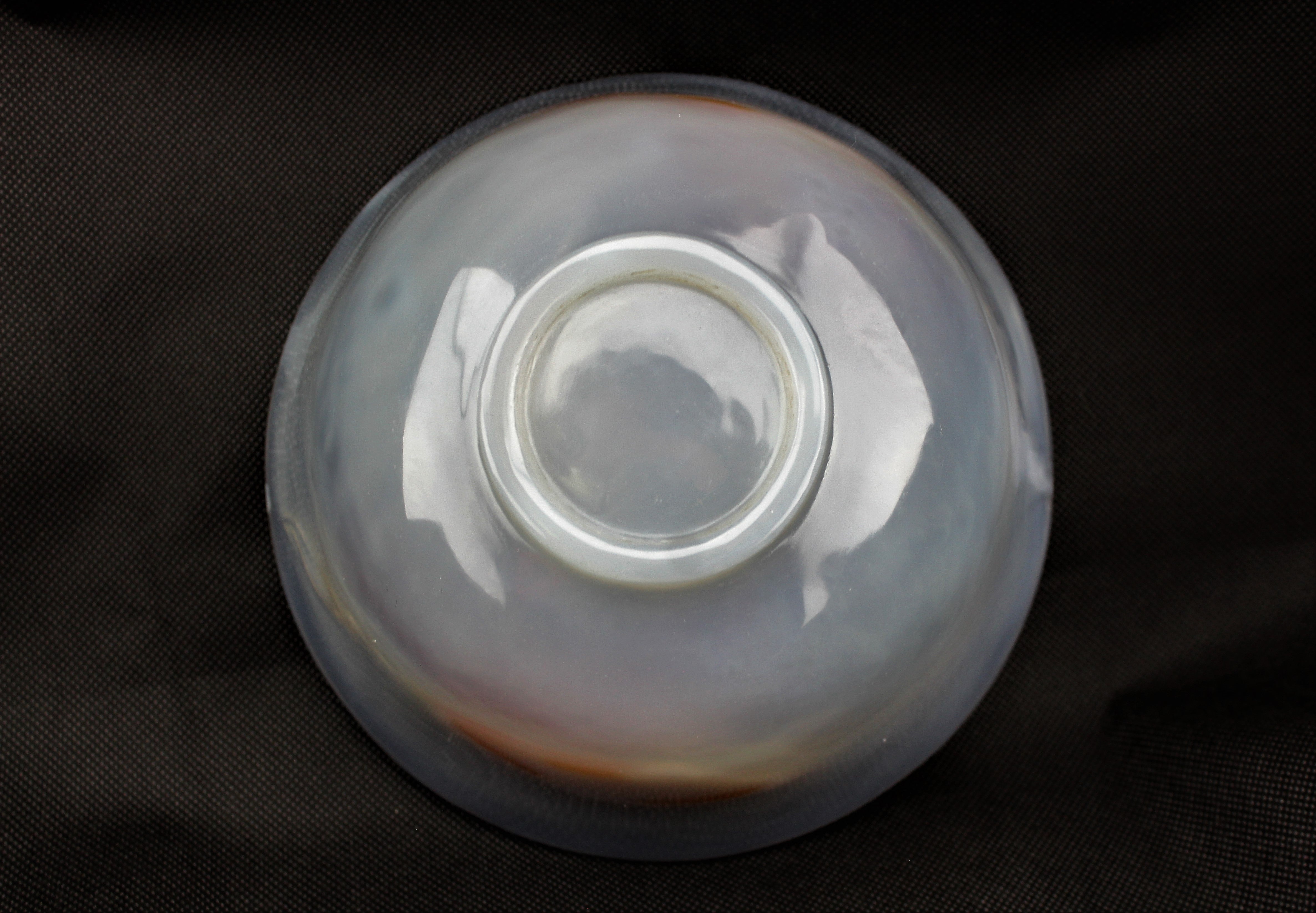 Carved Agate Double Fish Bowl