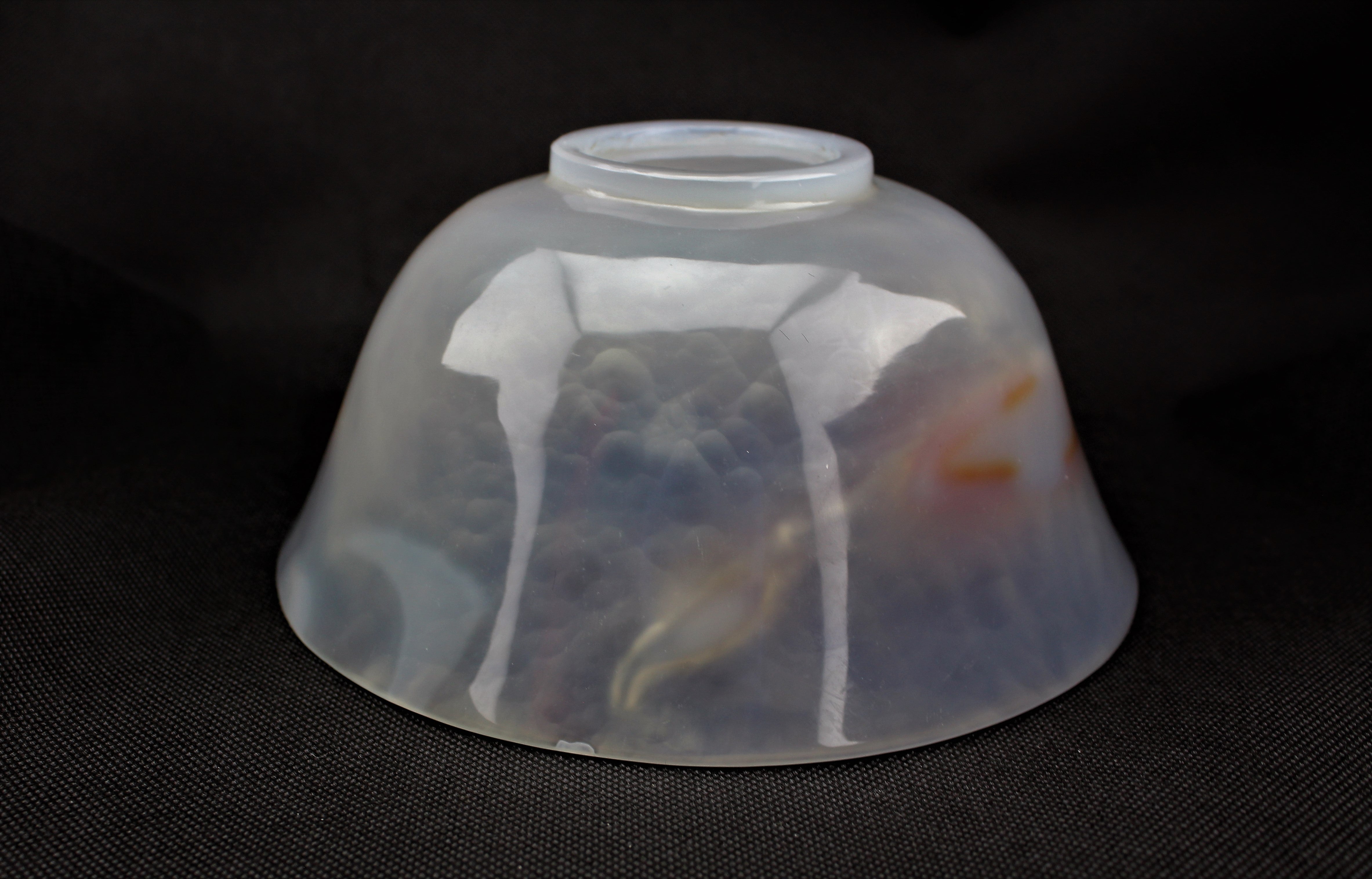 Carved Agate Double Fish Bowl