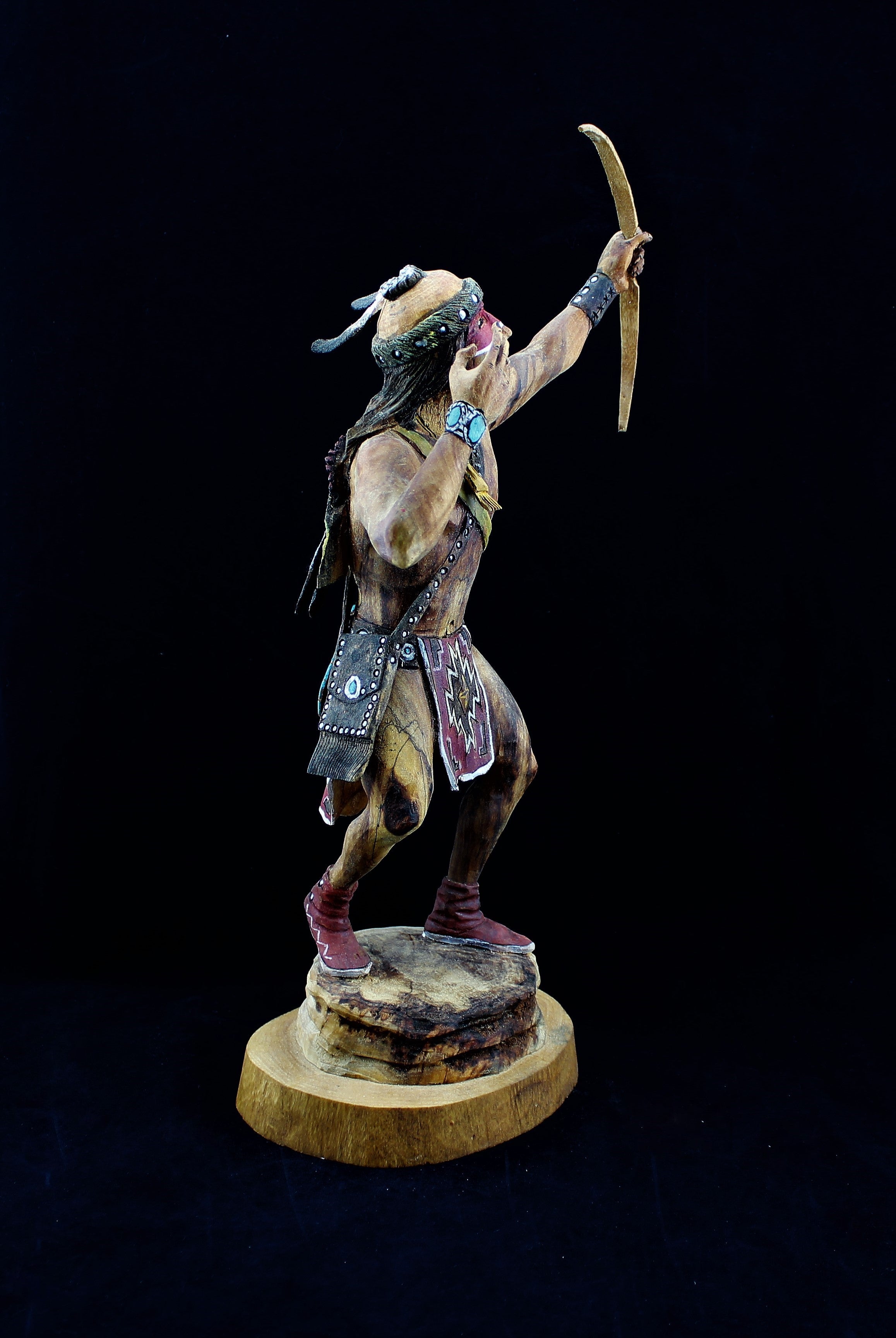 Raymond Chee Navajo Warrior Sculpture