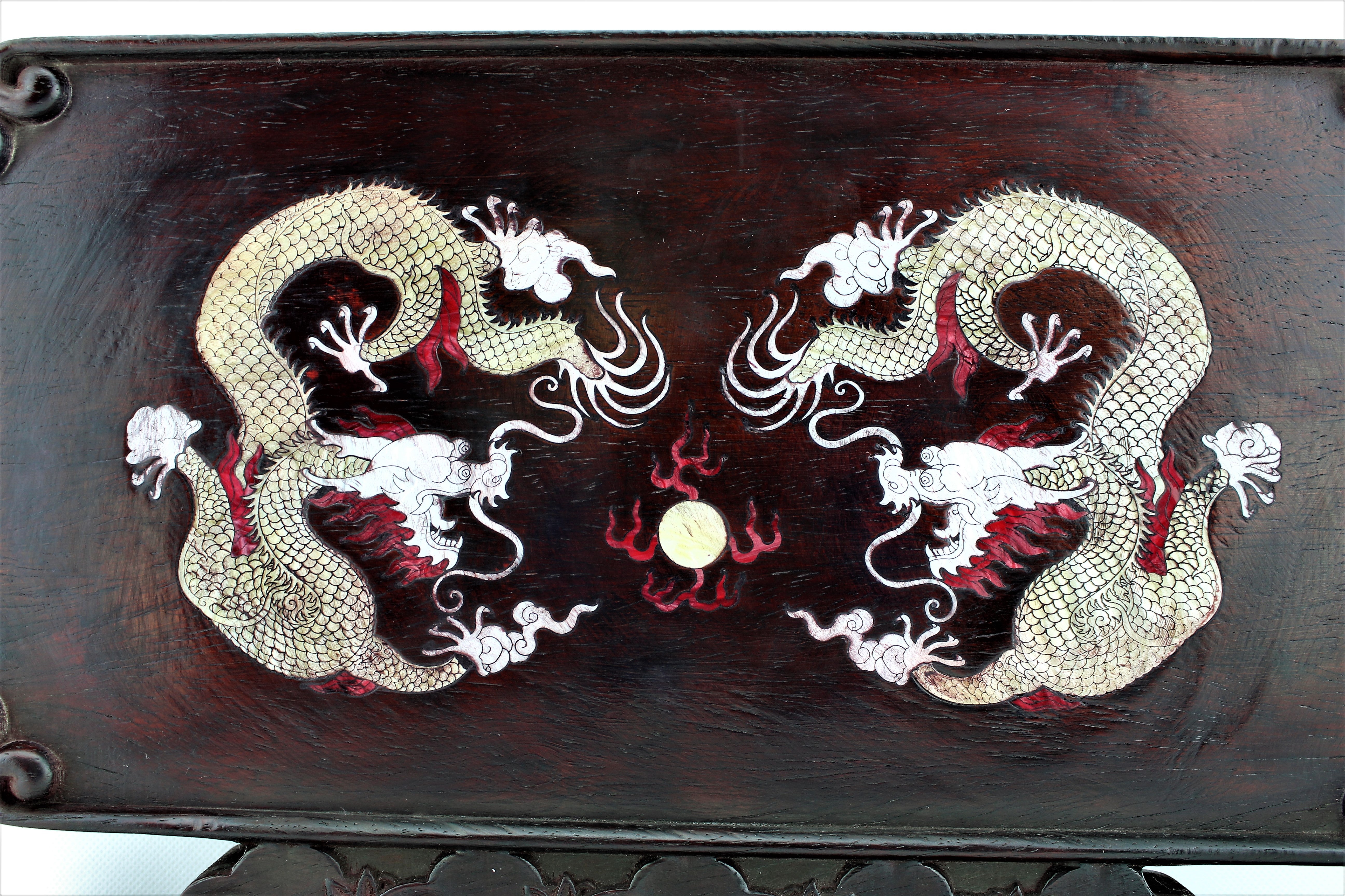 Dragon Shell Inlay Zitan Wood Screen