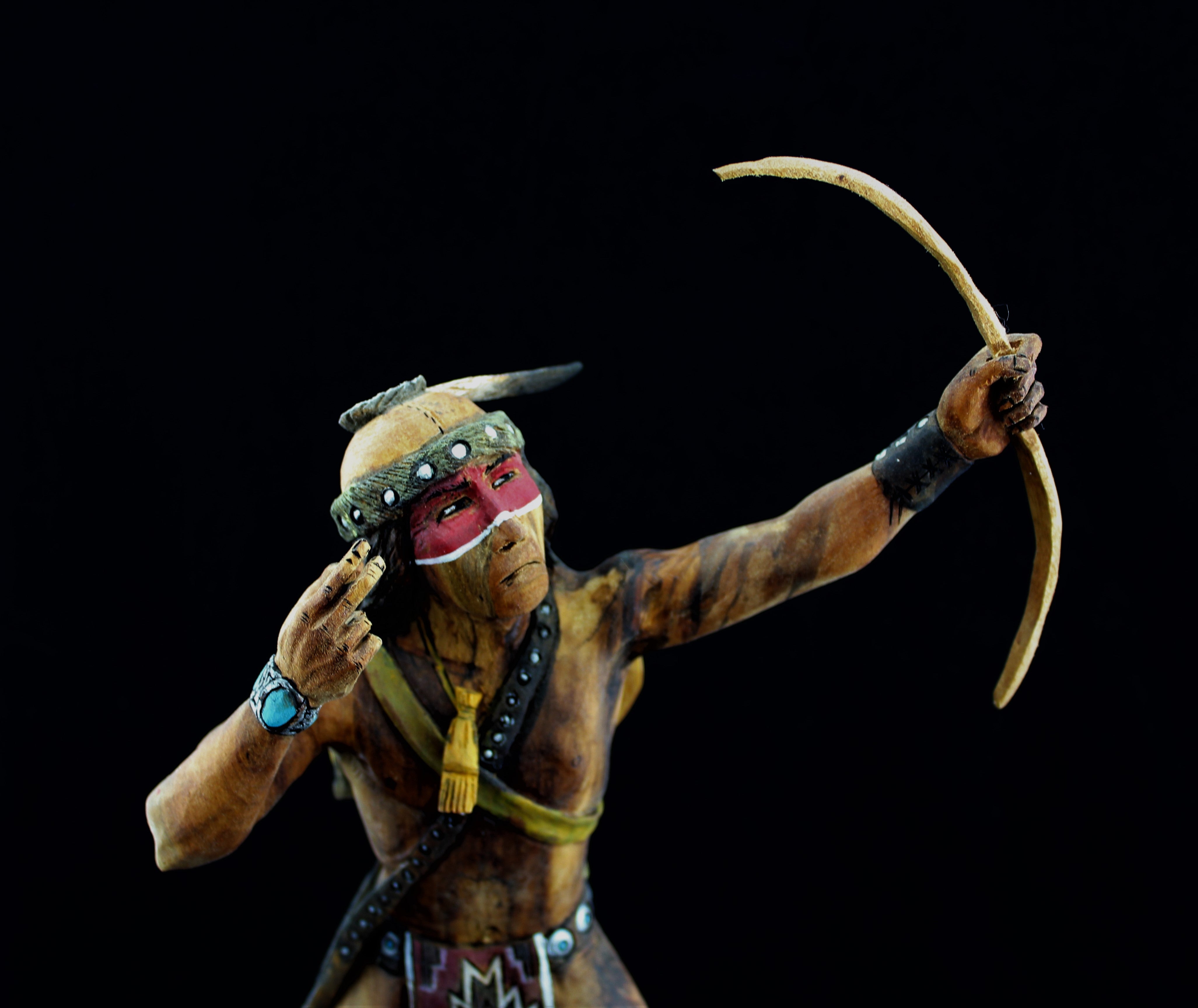 Raymond Chee Navajo Warrior Sculpture