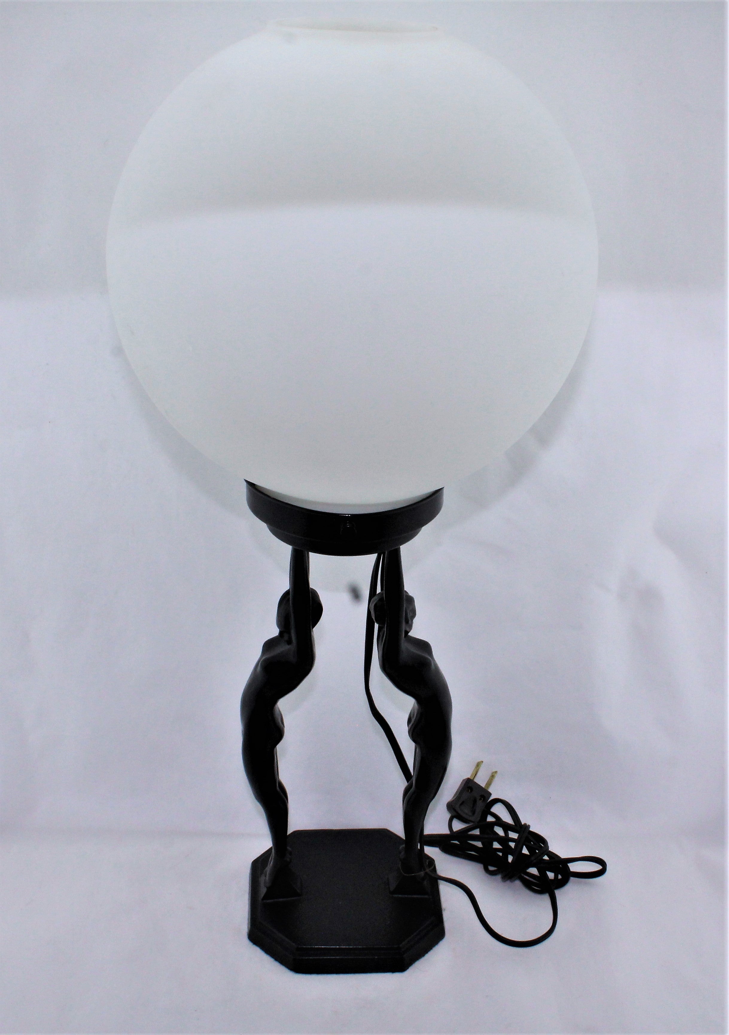 Double Nude Art Deco Globe Lamp