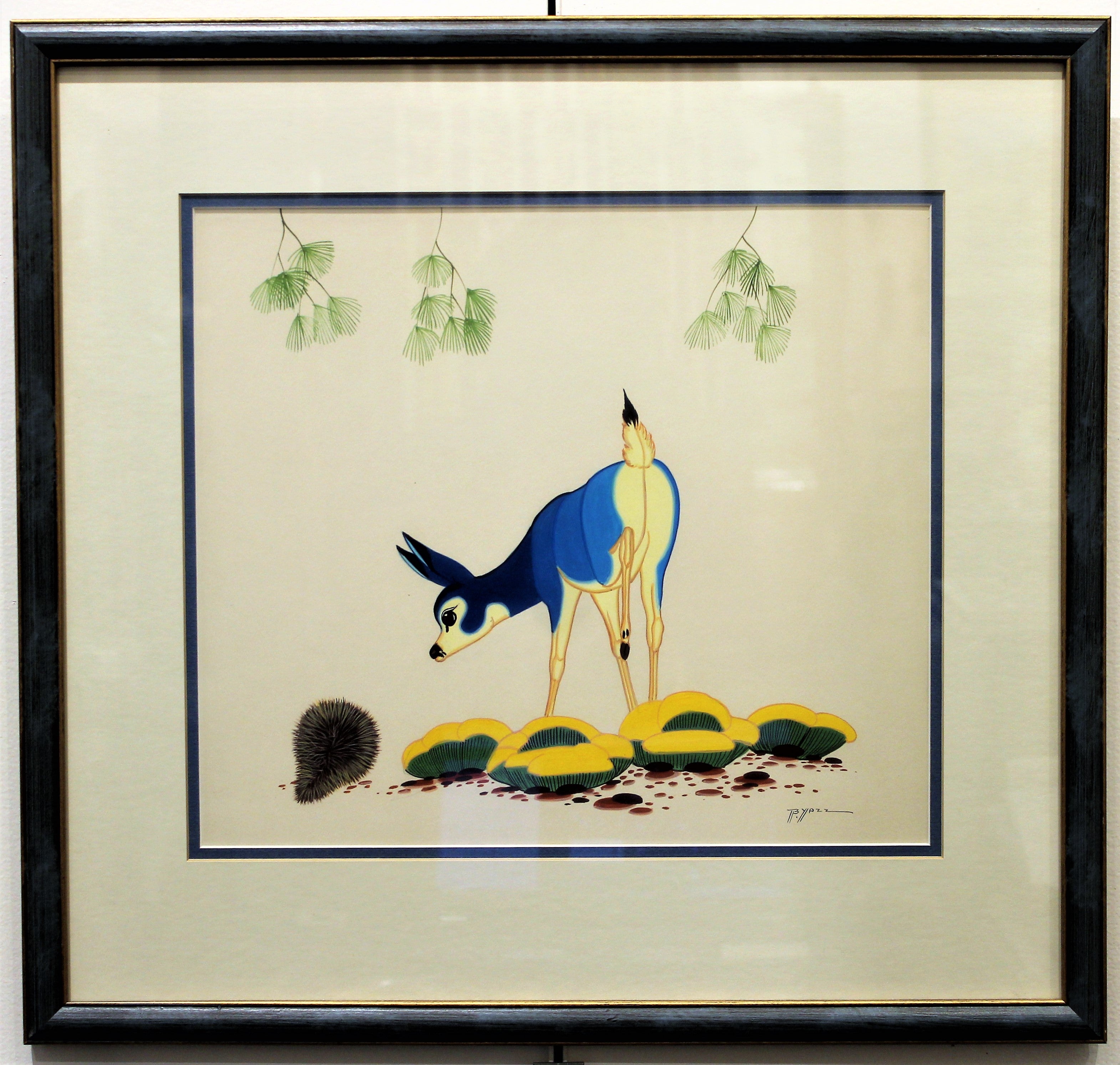 Beatien Yazz Tempera on Paper Deer Painting