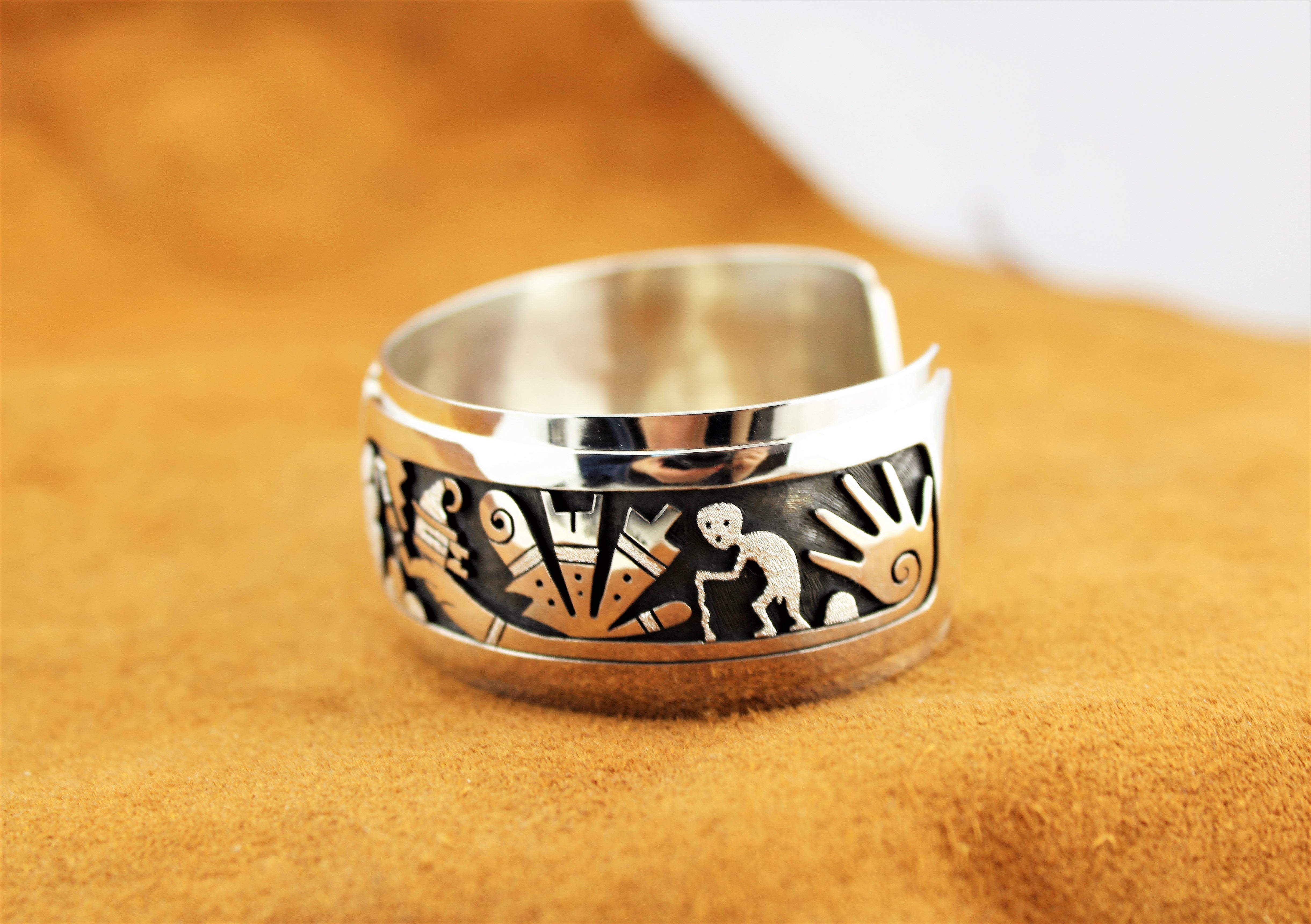 Hopi Sterling Overlay Bracelet