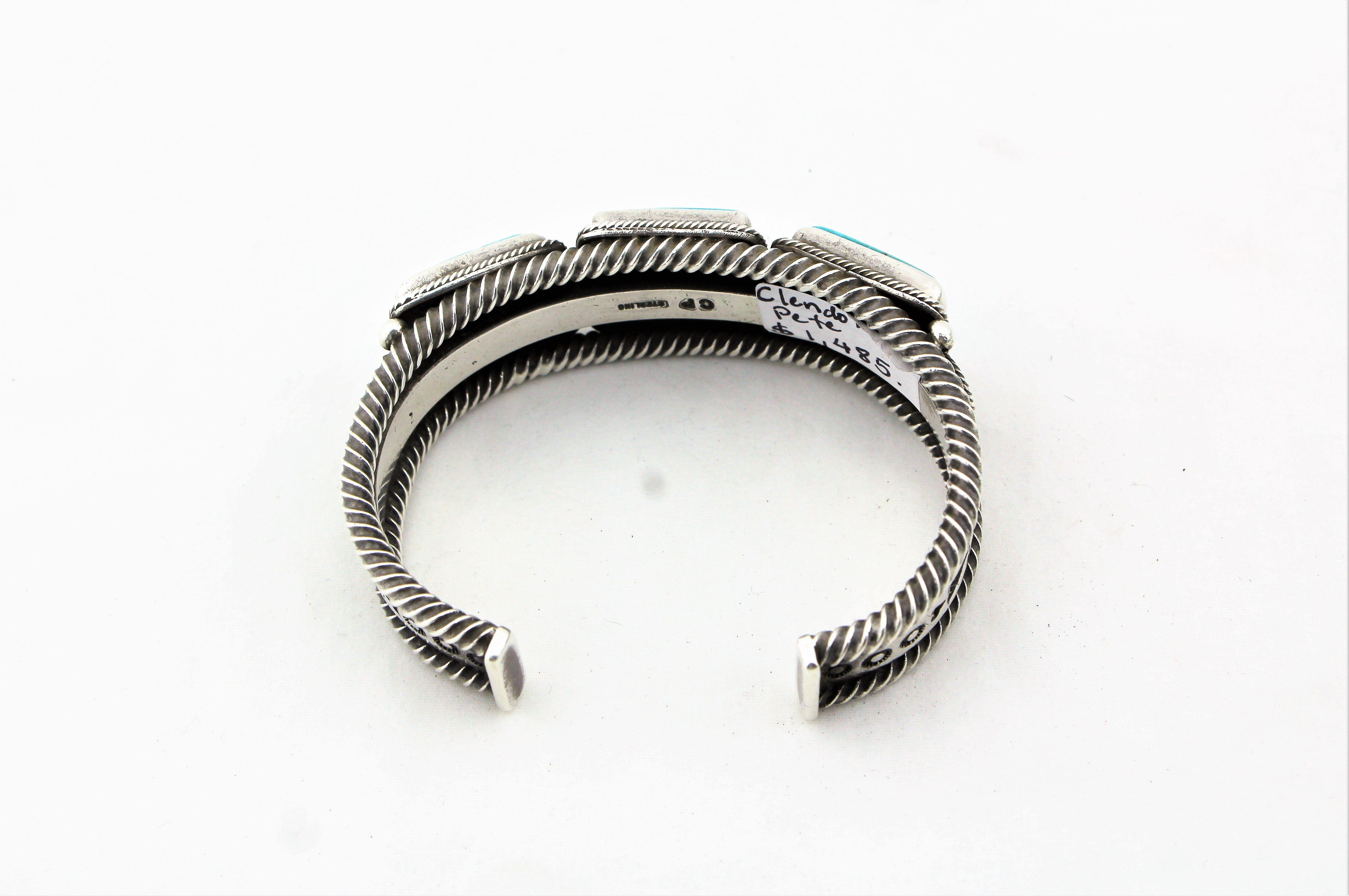 Clendon Pete Sterling Silver Turquoise Bracelet
