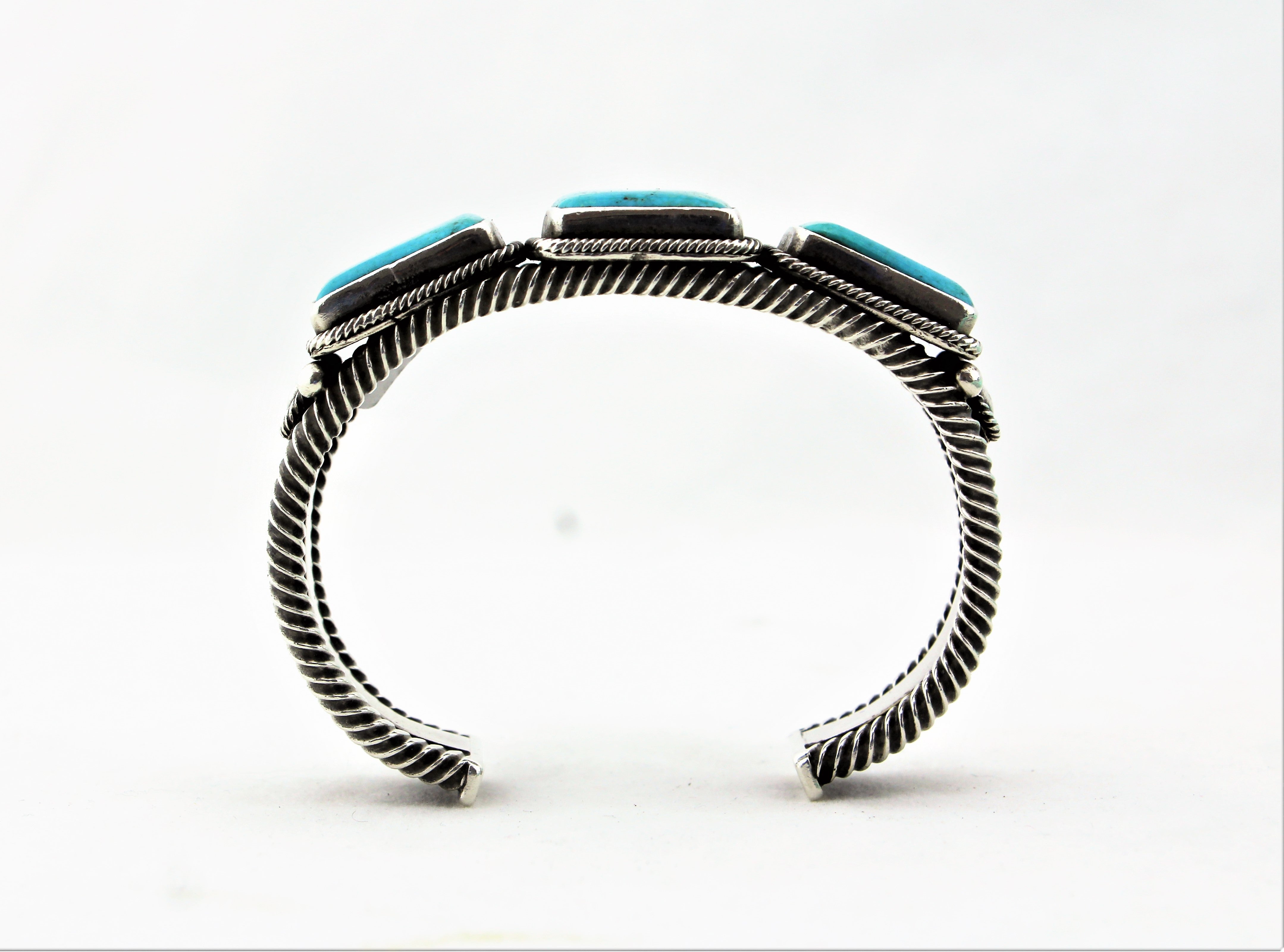 Clendon Pete Sterling Silver Turquoise Bracelet