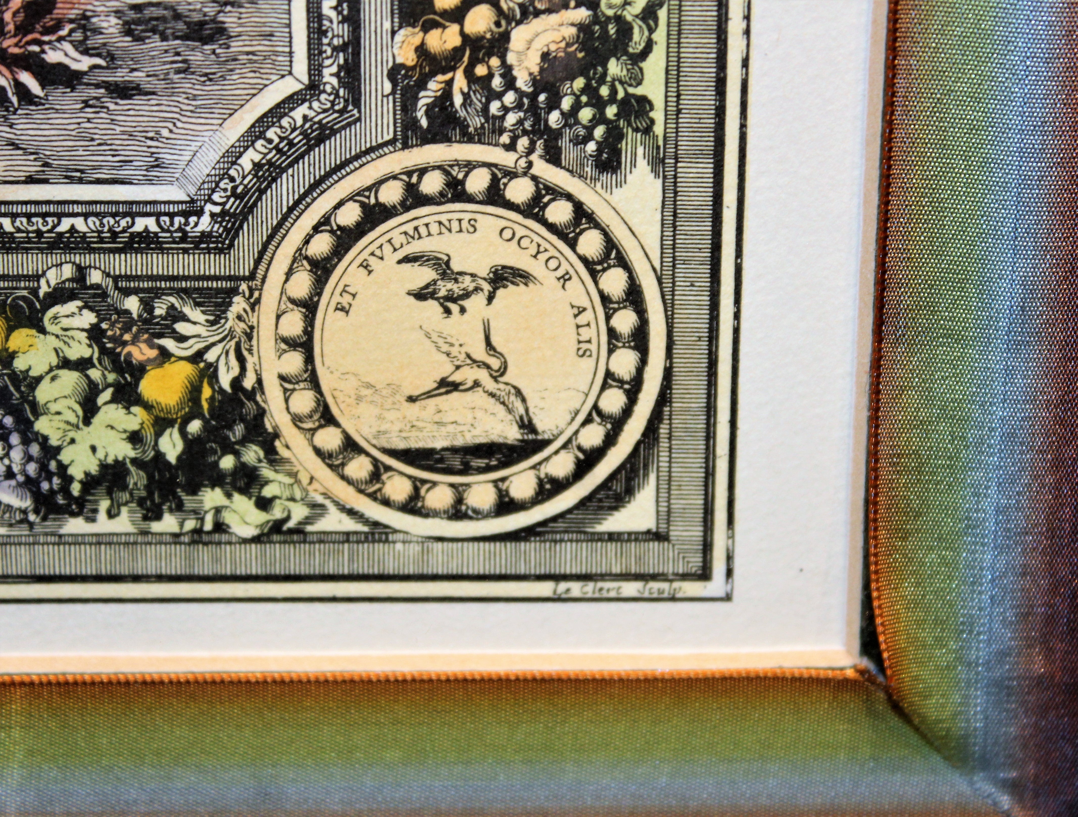 Antique Hand-colored Lithograph by Charles Le Brun