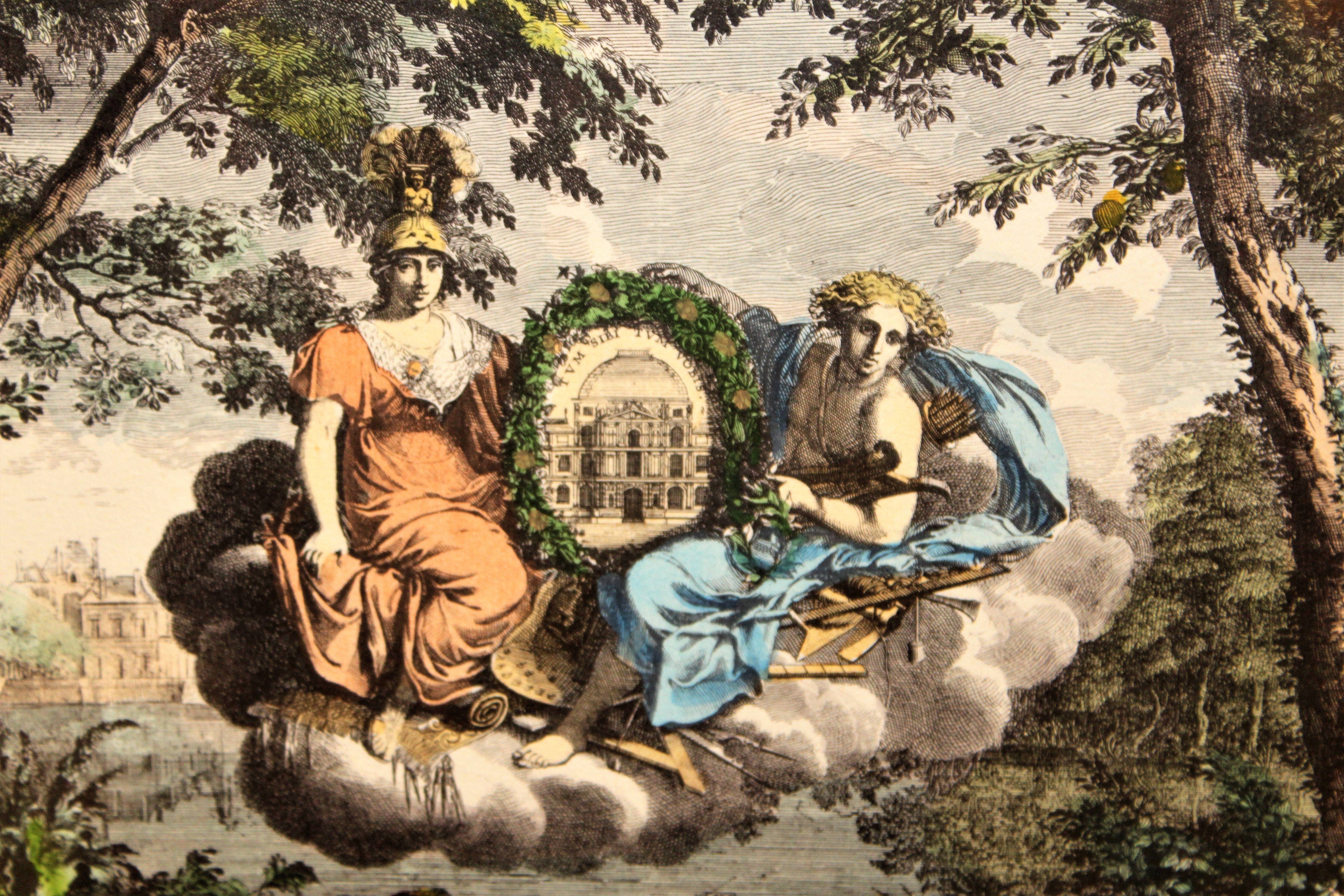 Antique Hand-colored Lithograph by Charles Le Brun