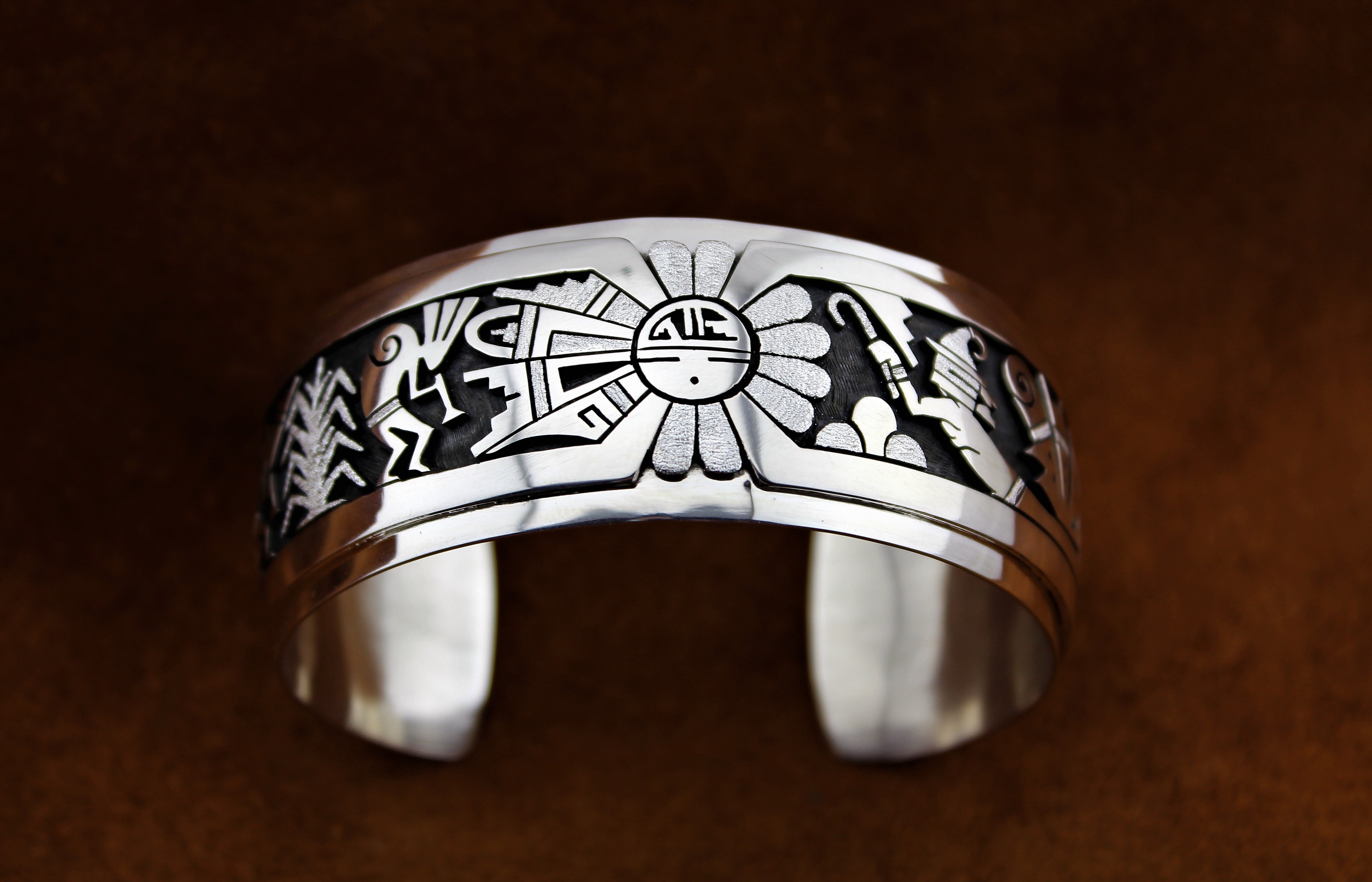 Hopi Sterling Overlay Bracelet