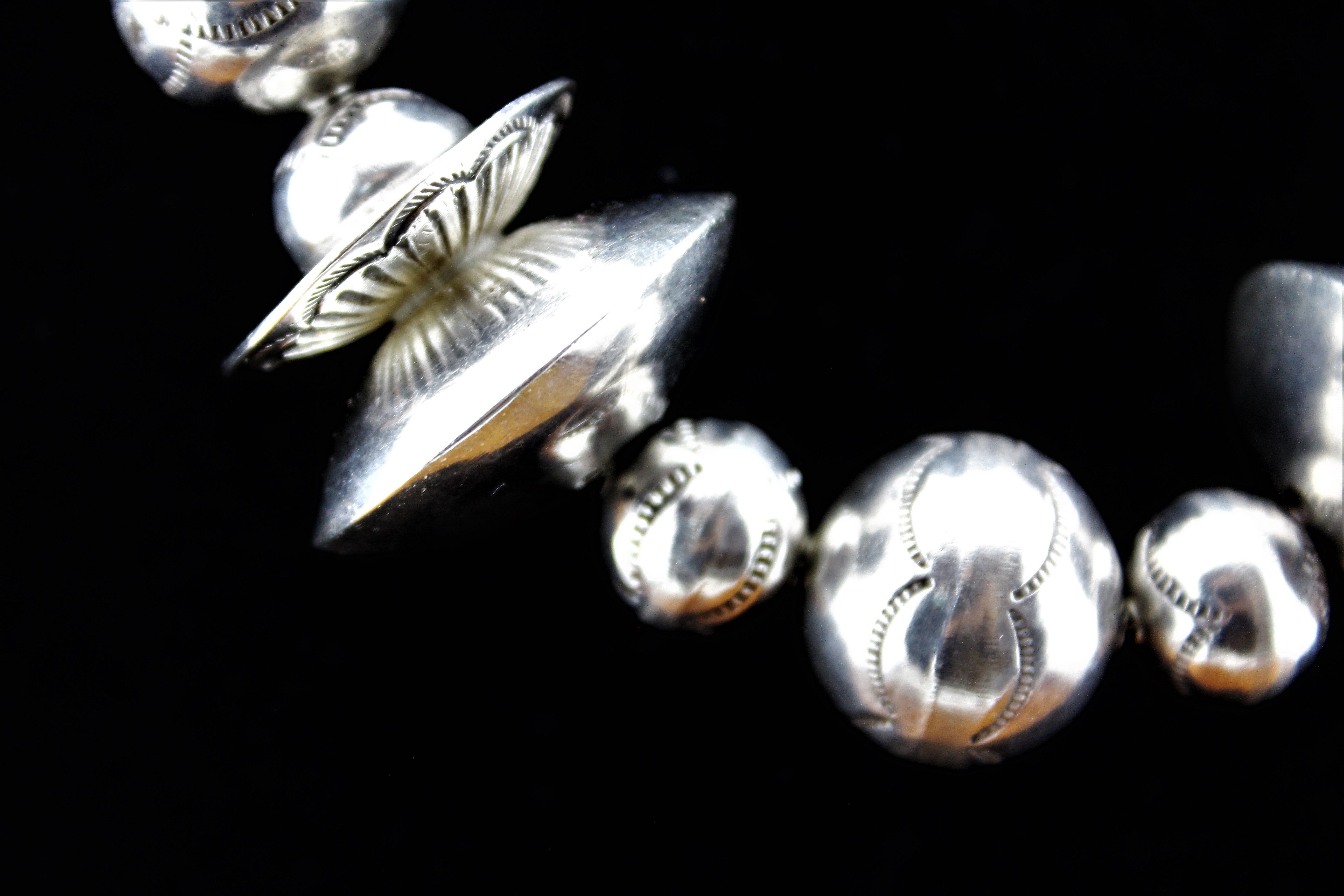 Sterling Silver Graduated Beads Necklace