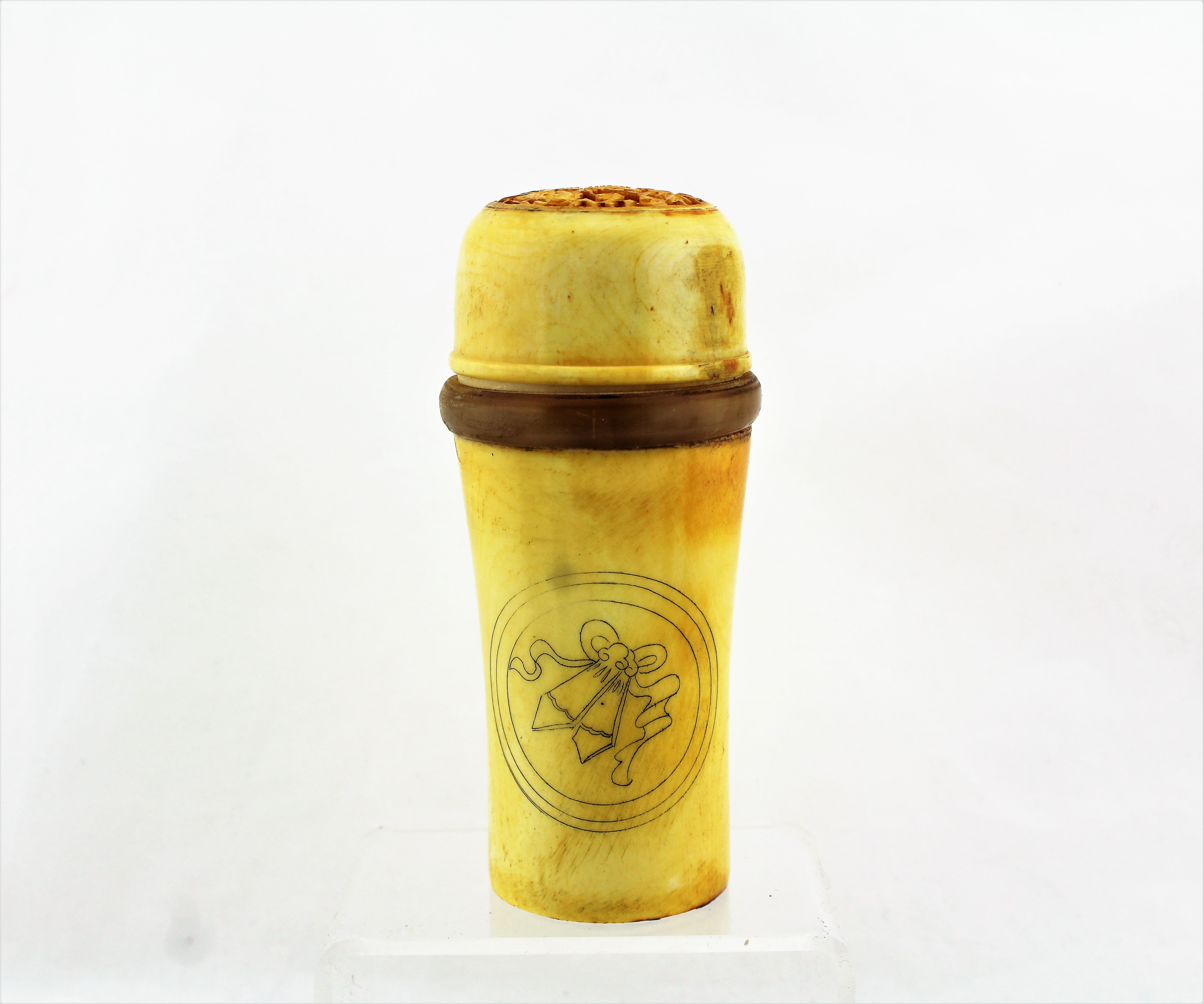 Carved Bone Canister