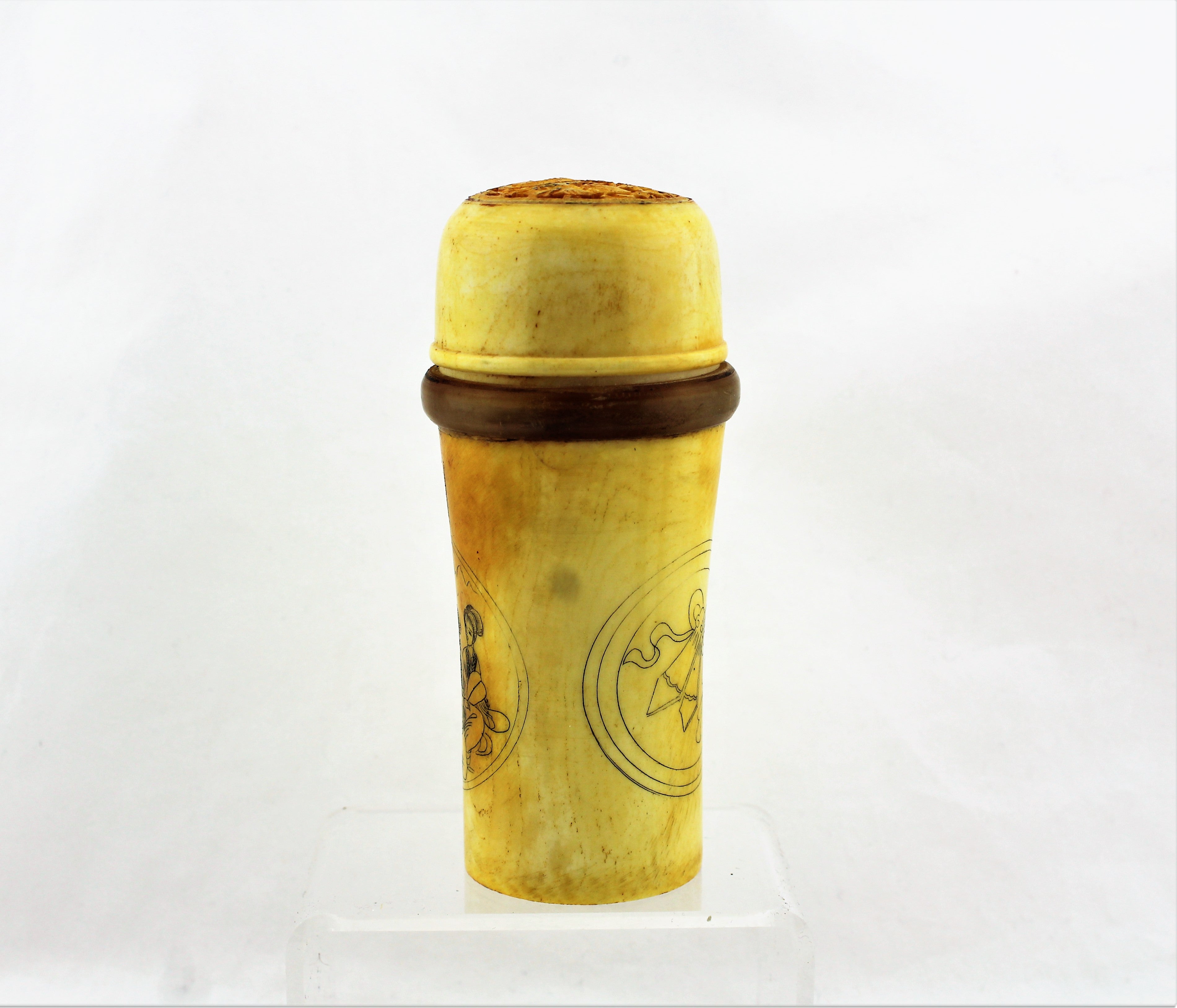 Carved Bone Canister