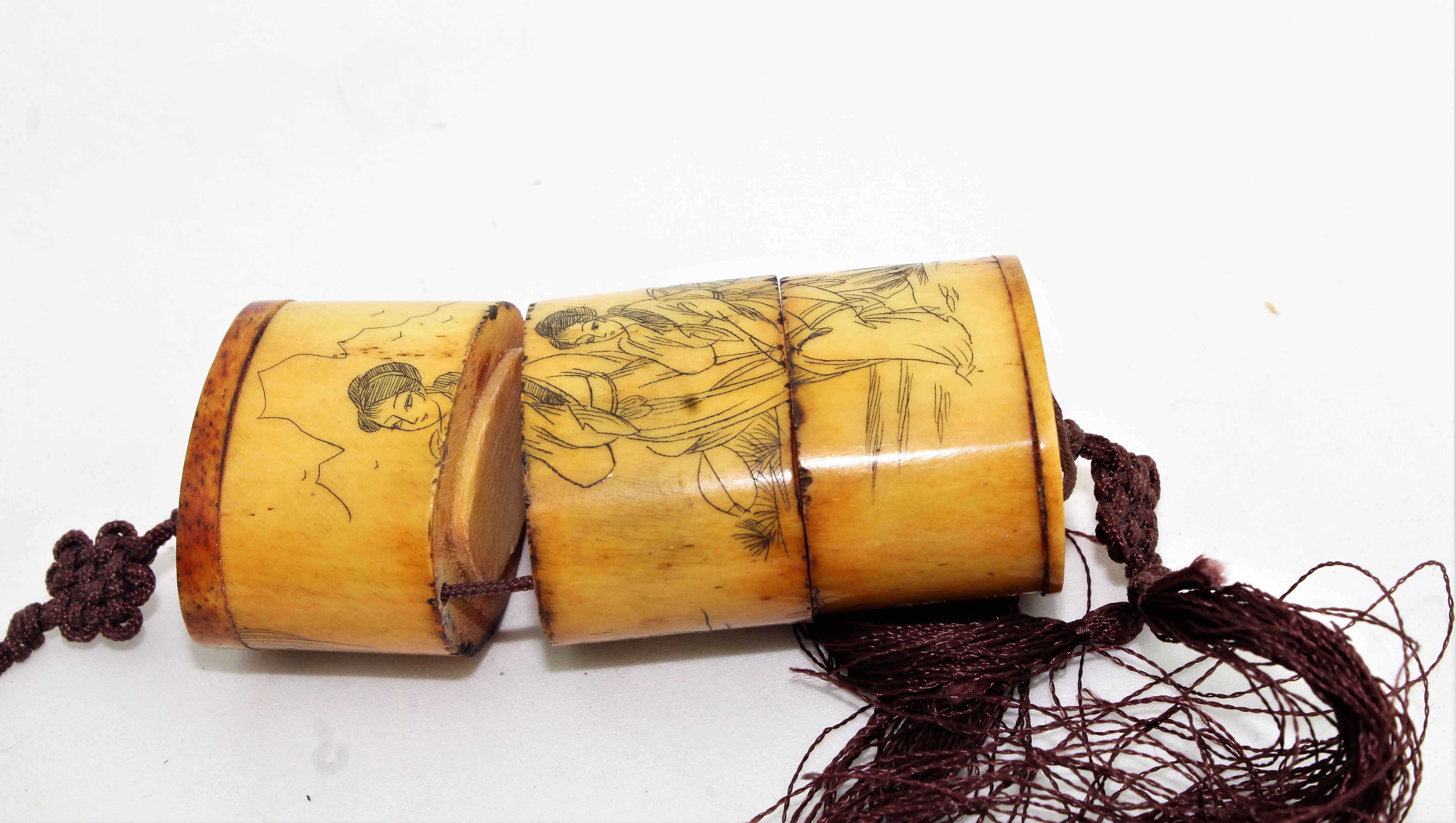 Carved Bone Inro Box
