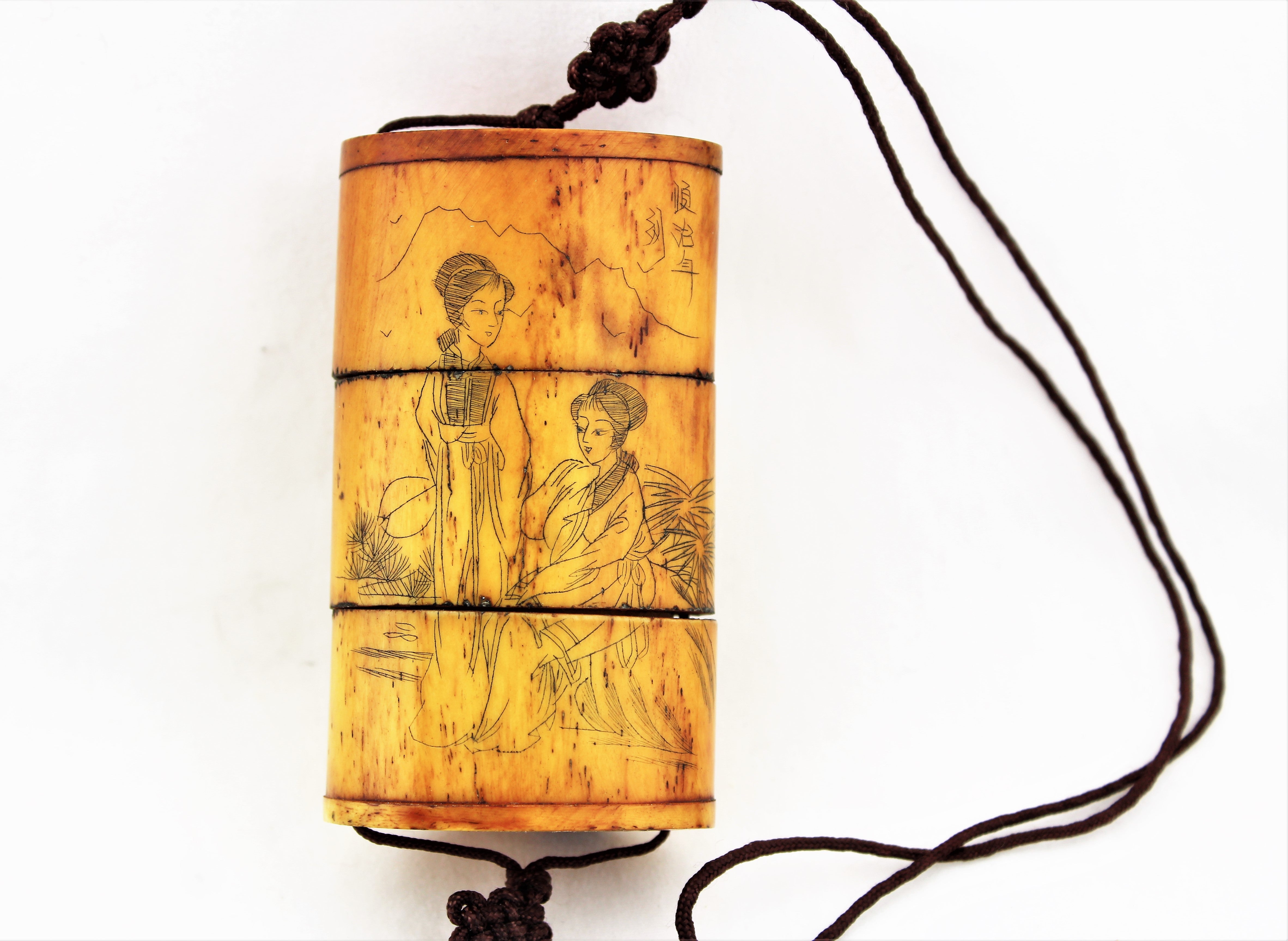 Carved Bone Inro Box