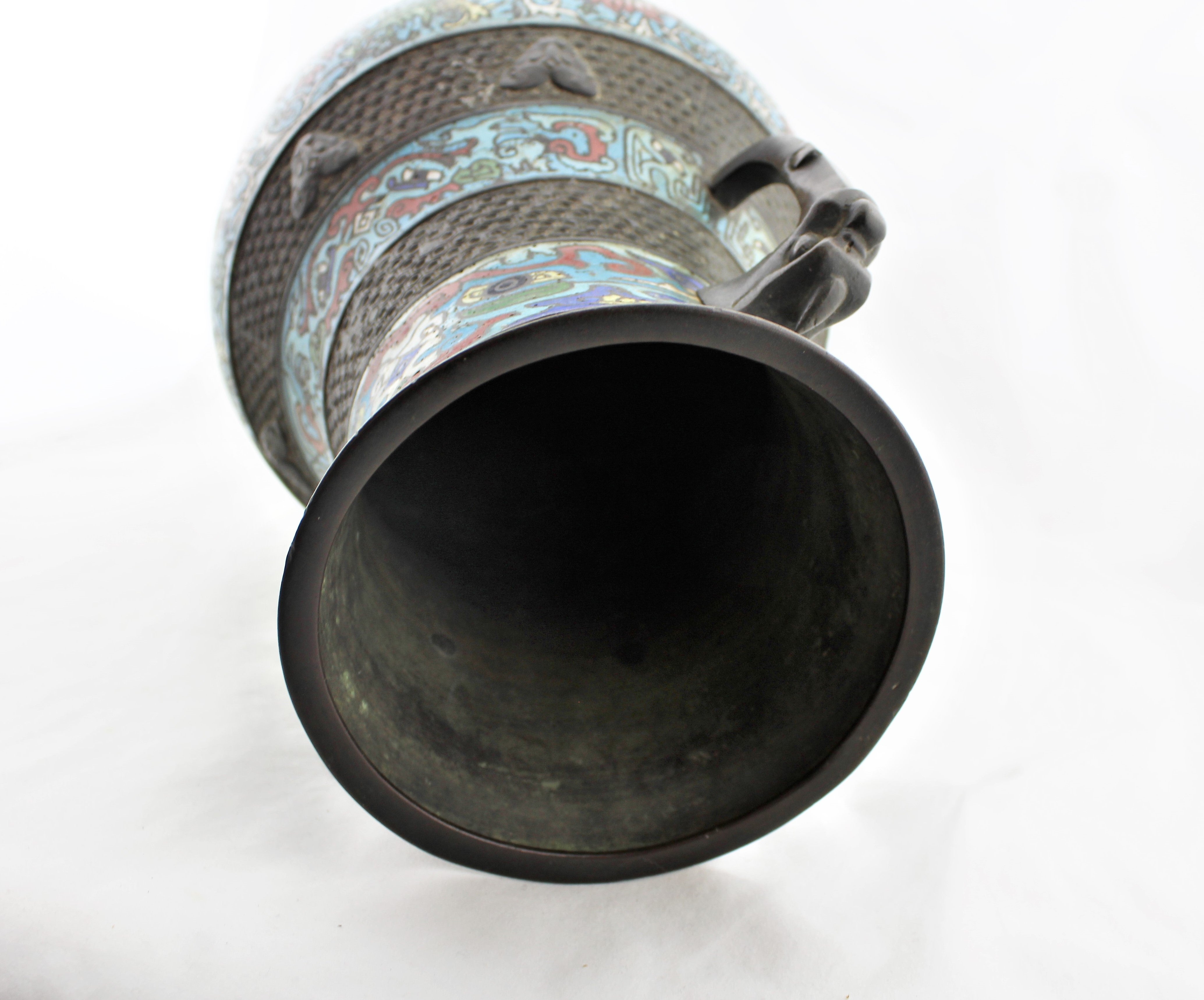 Antique Japanese Bronze Cloisonne Vase