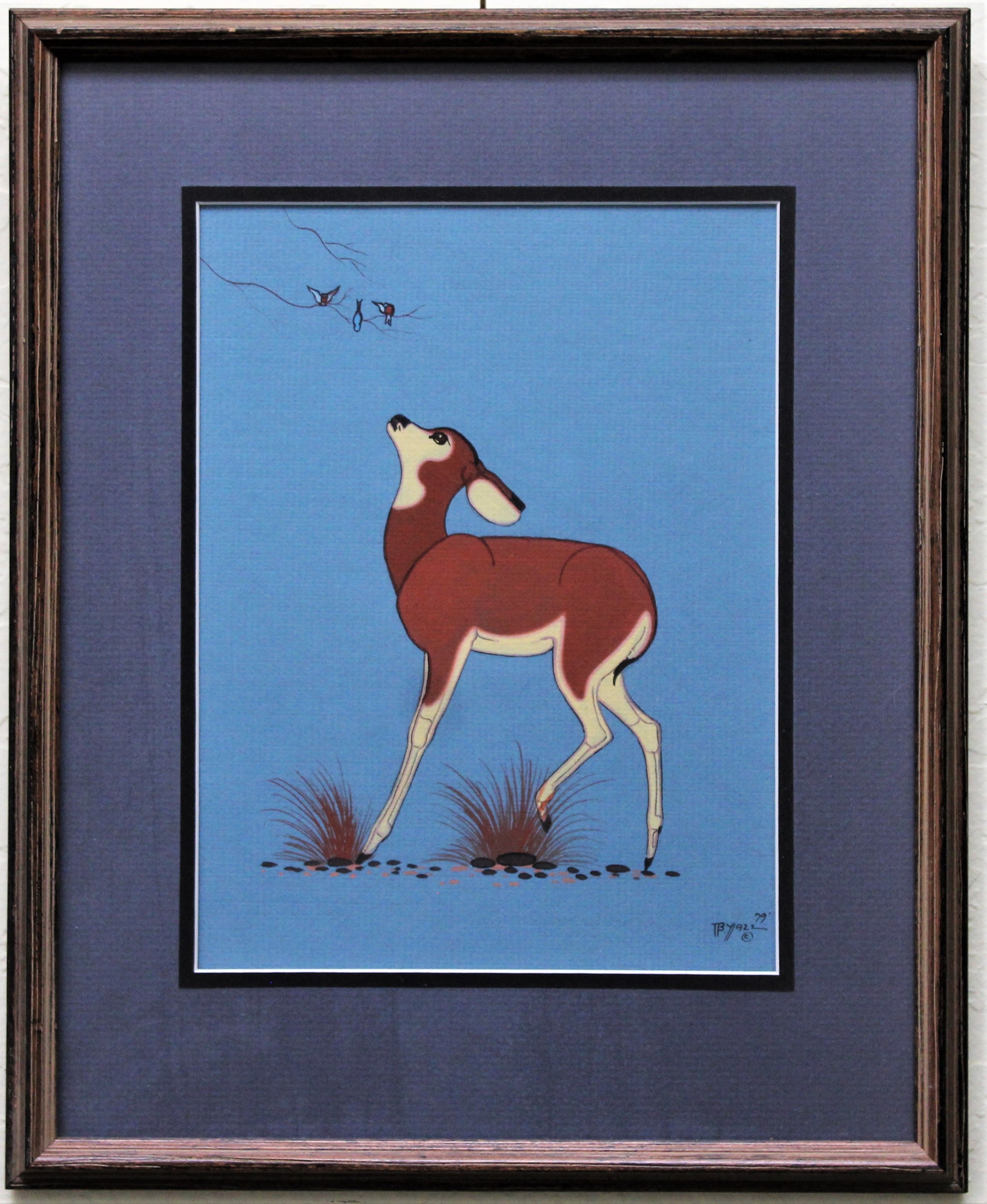 Beatien Yazz Casein/ Tempera Deer Painting Pair