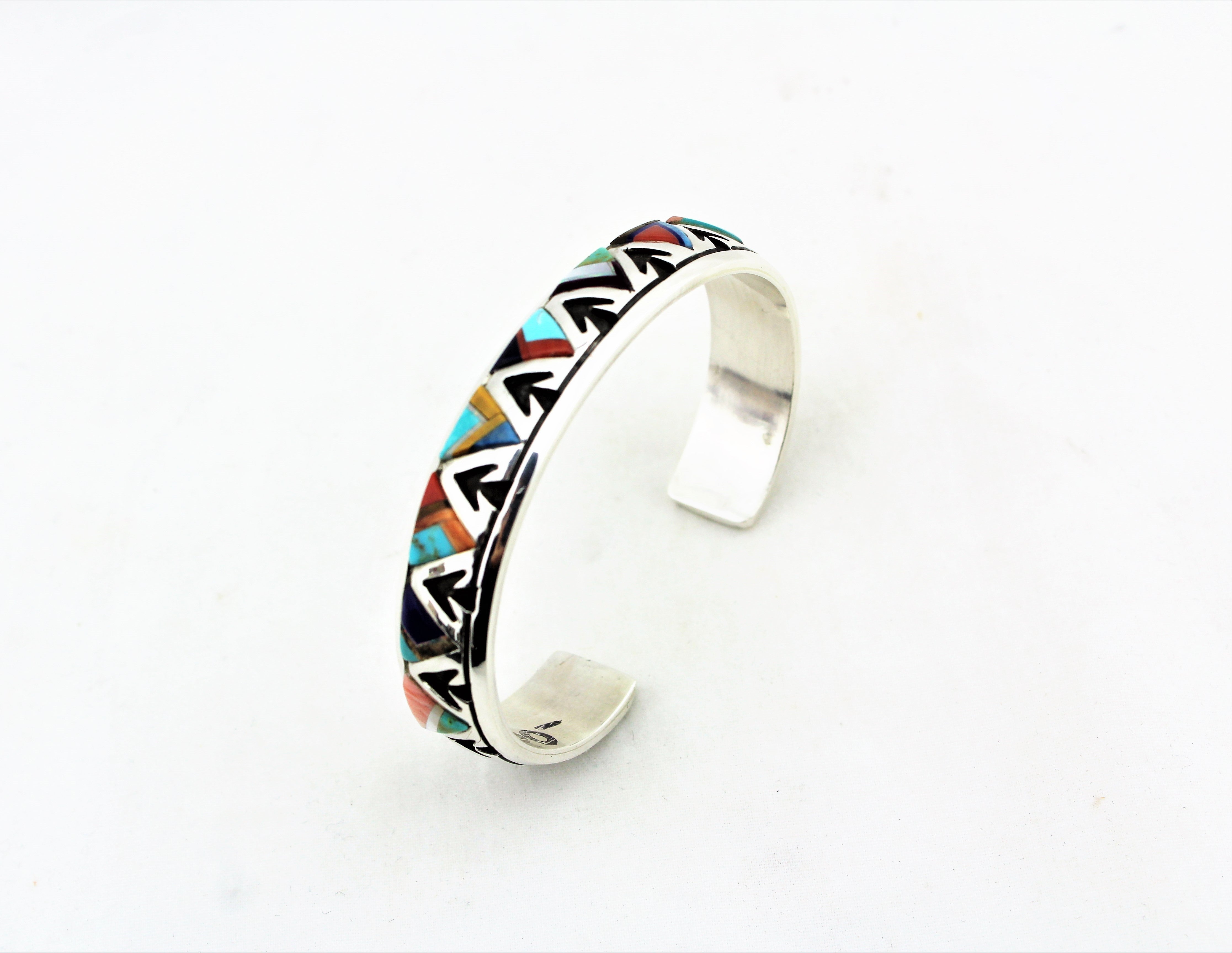 Abraham Begay Sterling Silver Overlay Bracelet