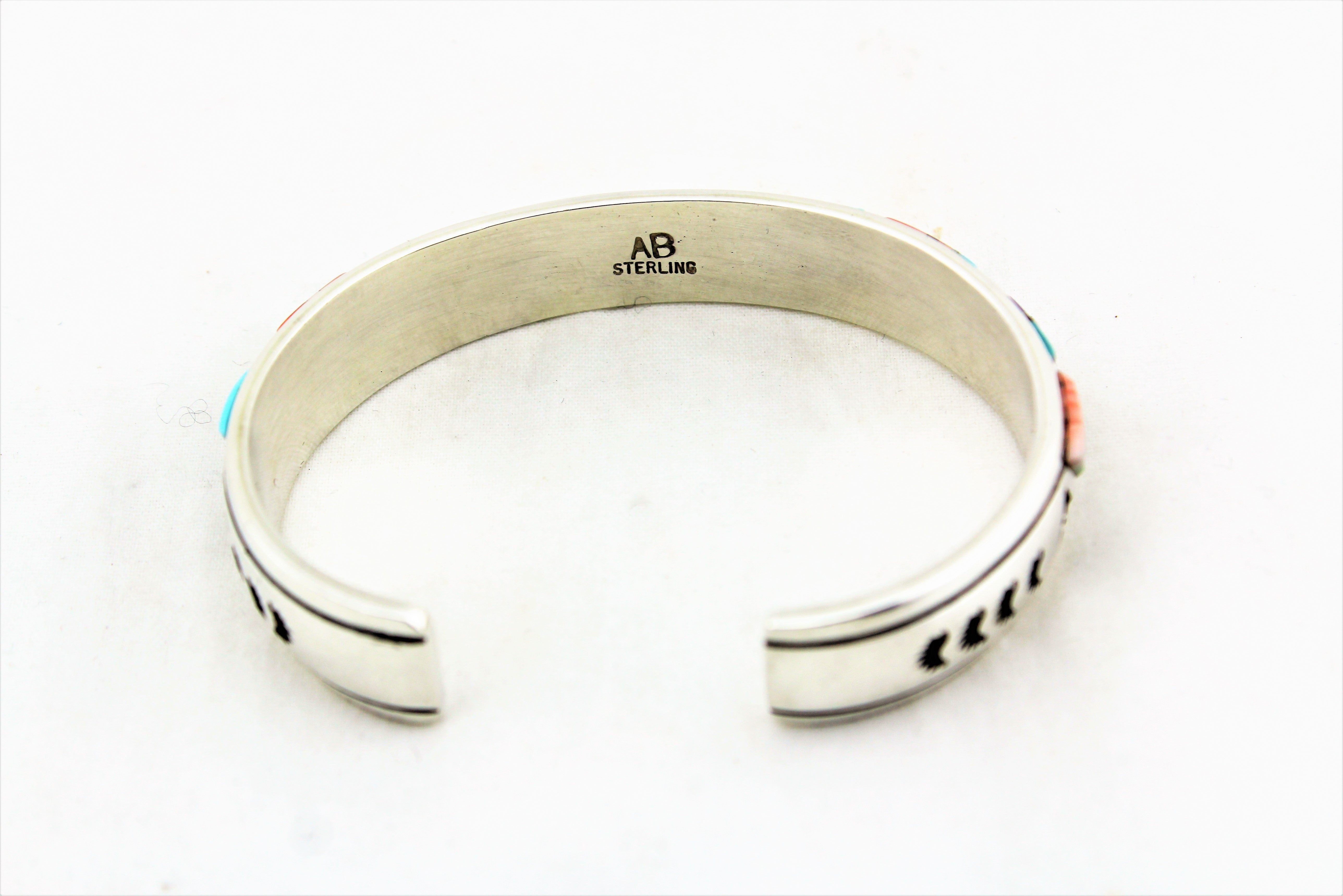 Abraham Begay Sterling Silver Overlay Bracelet