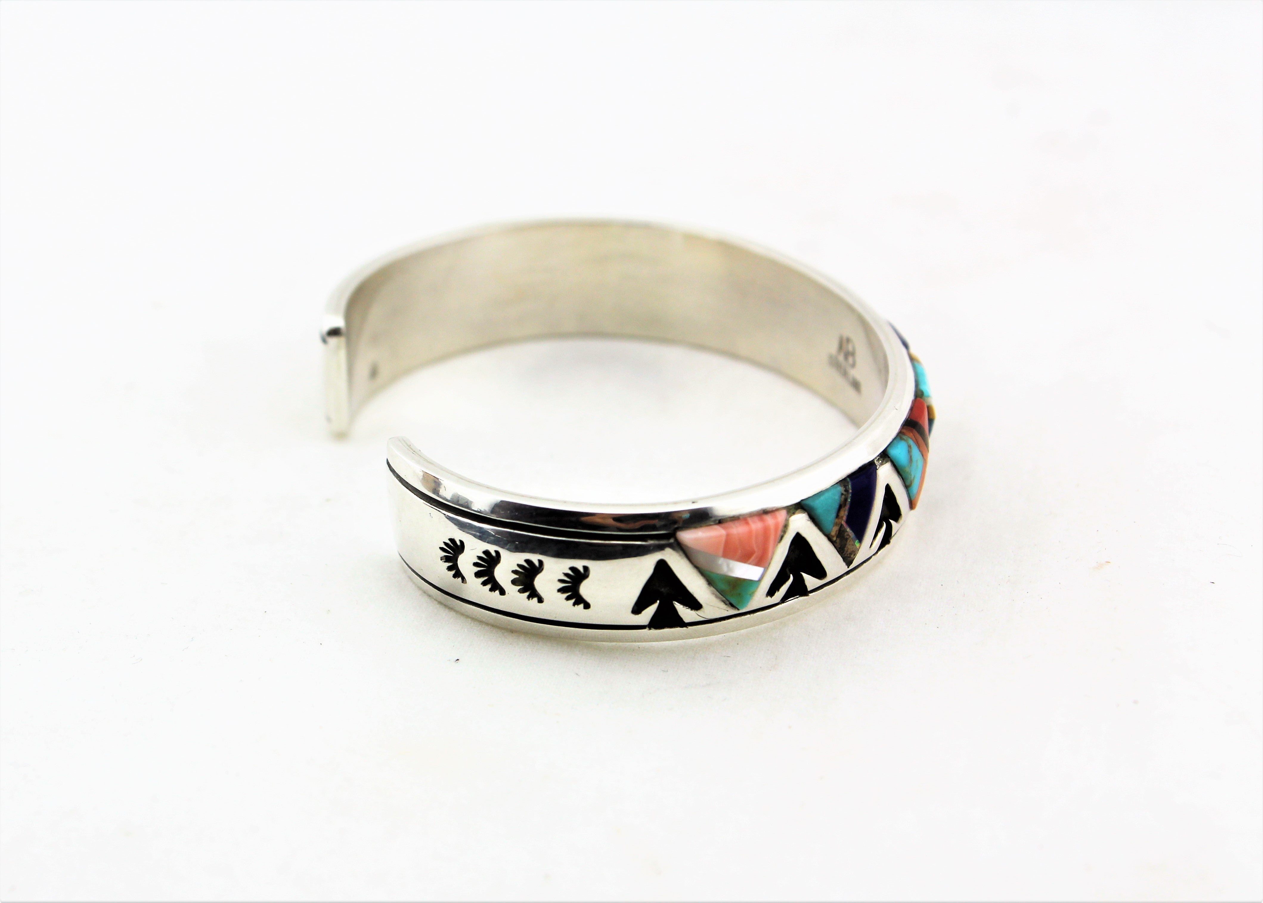 Abraham Begay Sterling Silver Overlay Bracelet