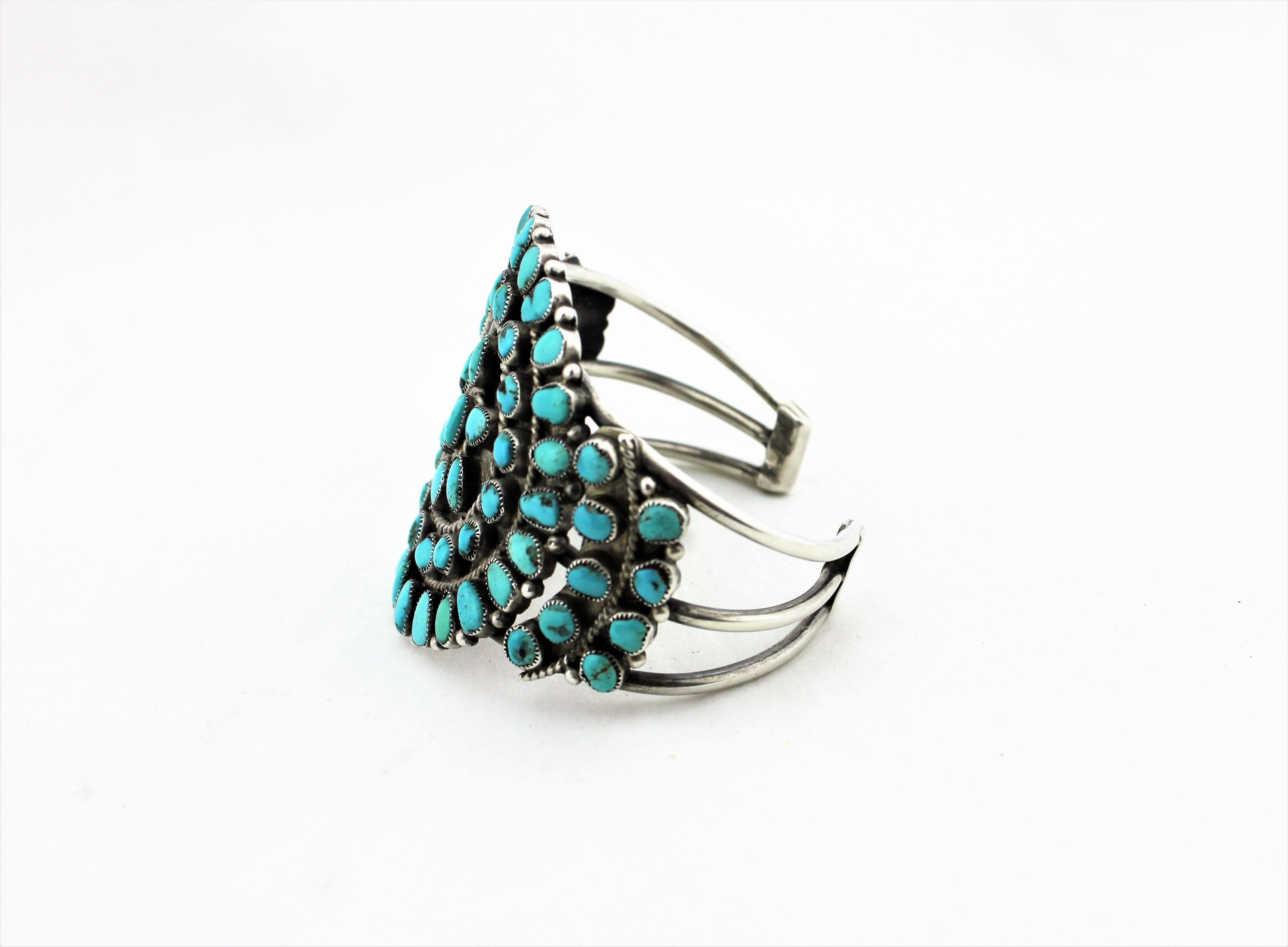Sterling Silver Turquoise Cluster Bracelet