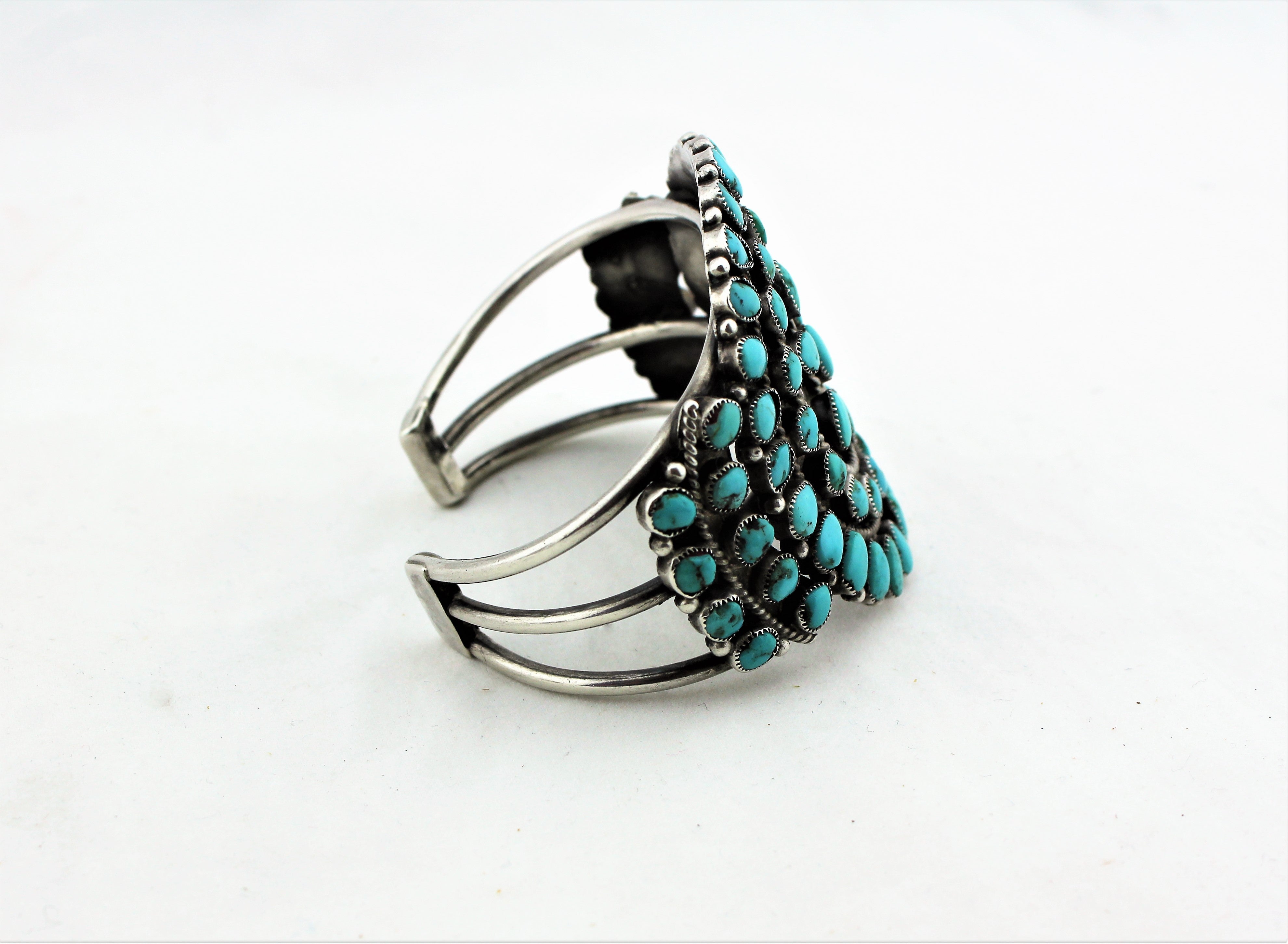 Sterling Silver Turquoise Cluster Bracelet