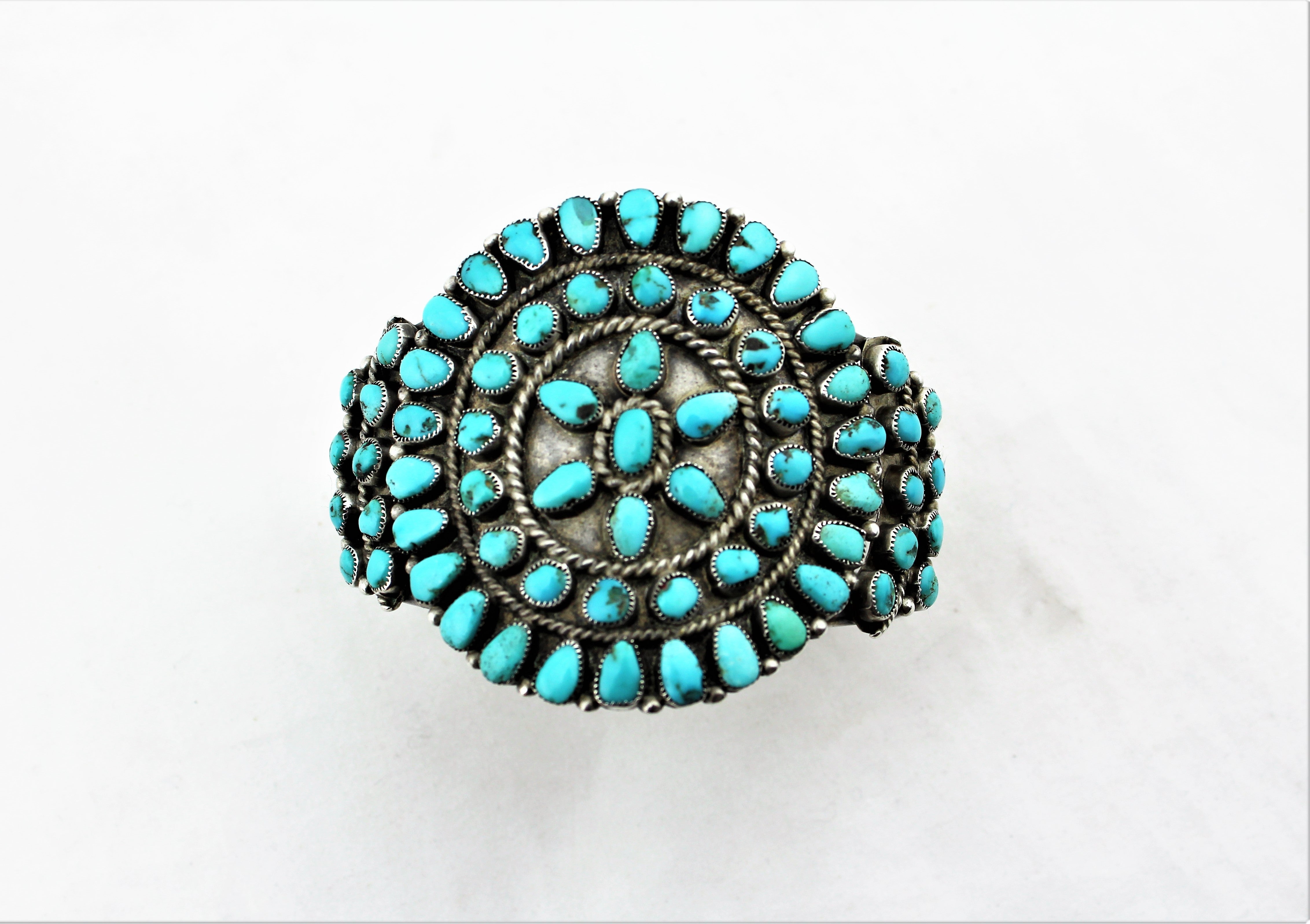 Sterling Silver Turquoise Cluster Bracelet