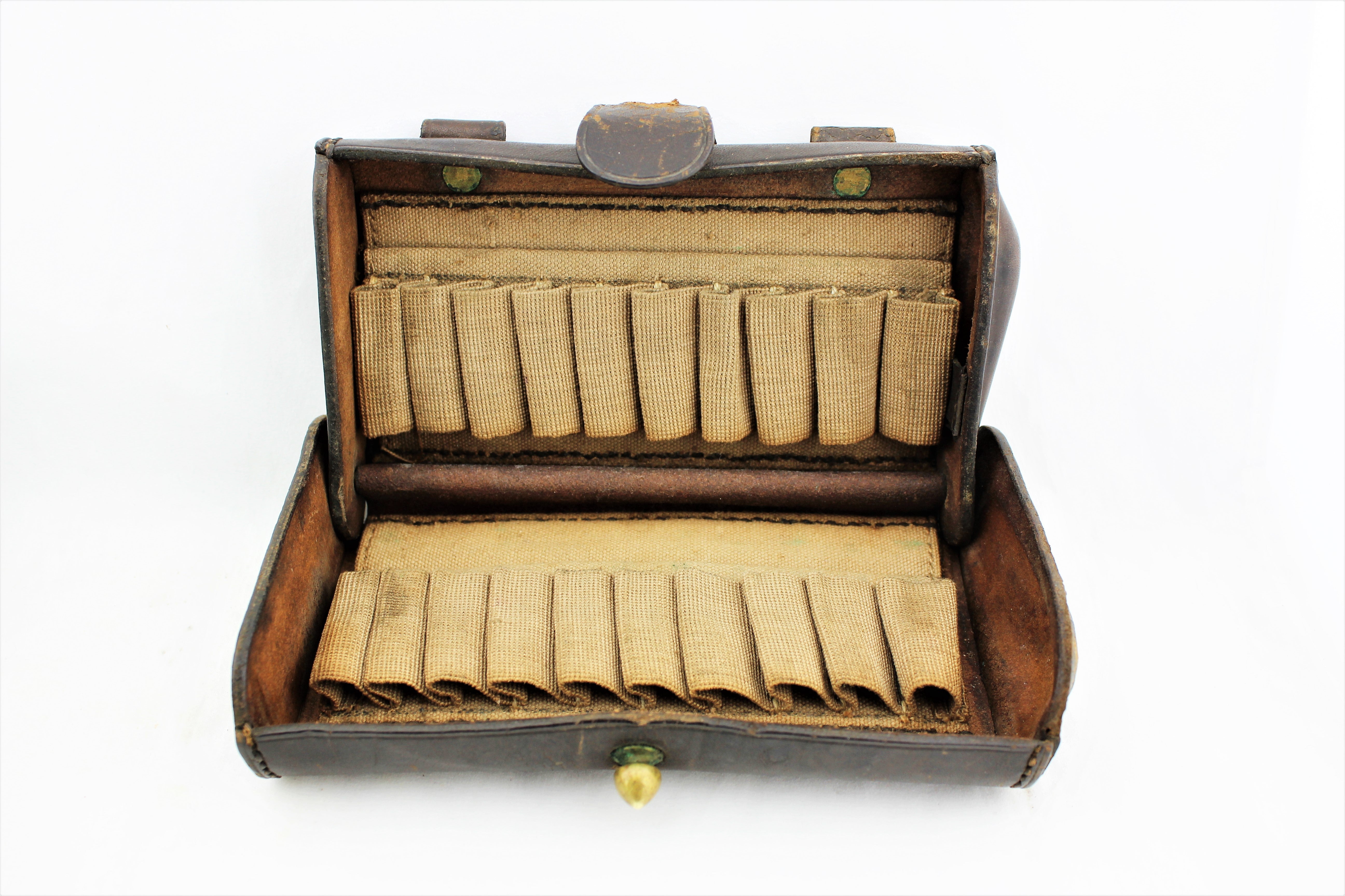 Antique Leather Bullet Case