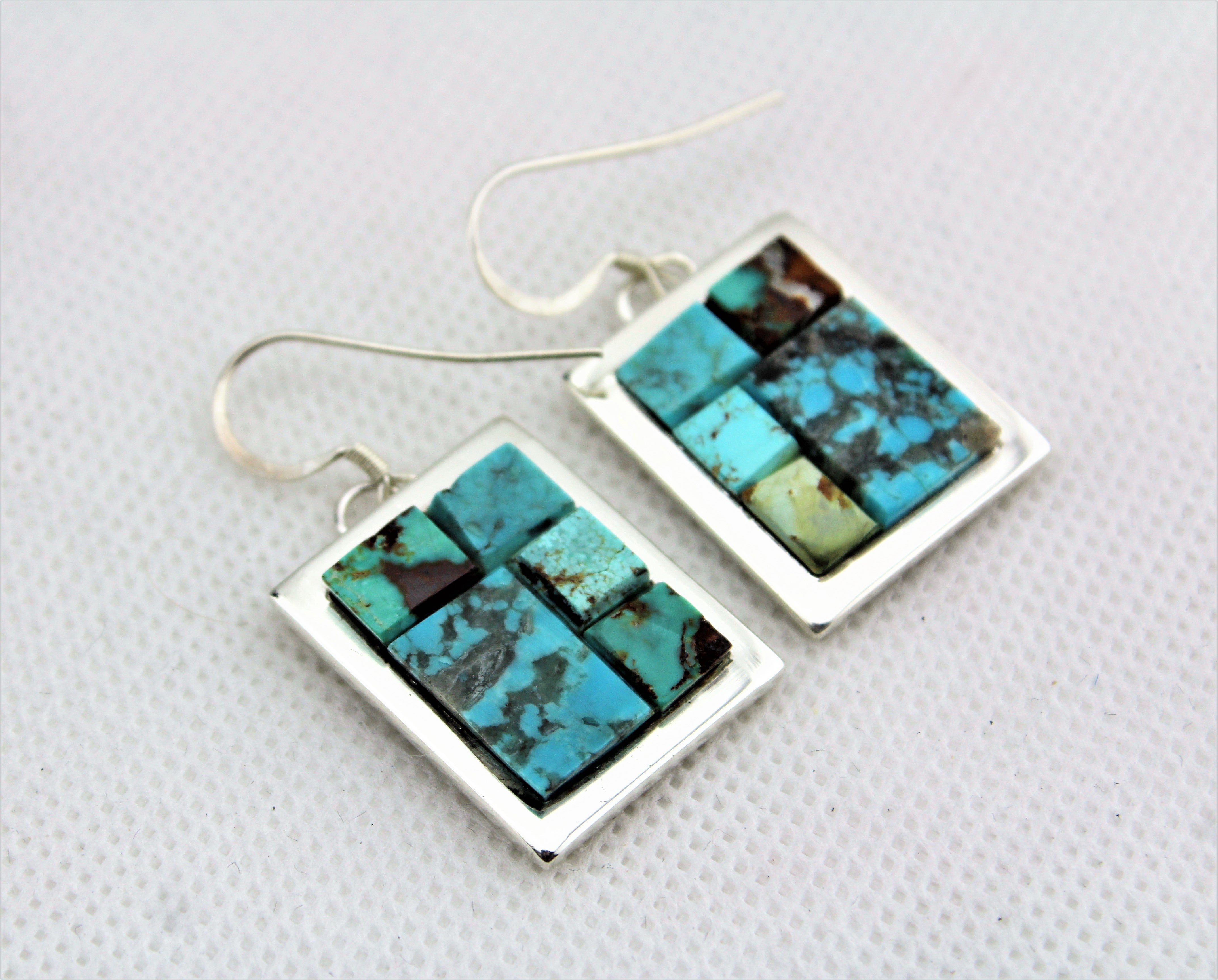 Tommy Jackson Turquoise Inlay Earrings