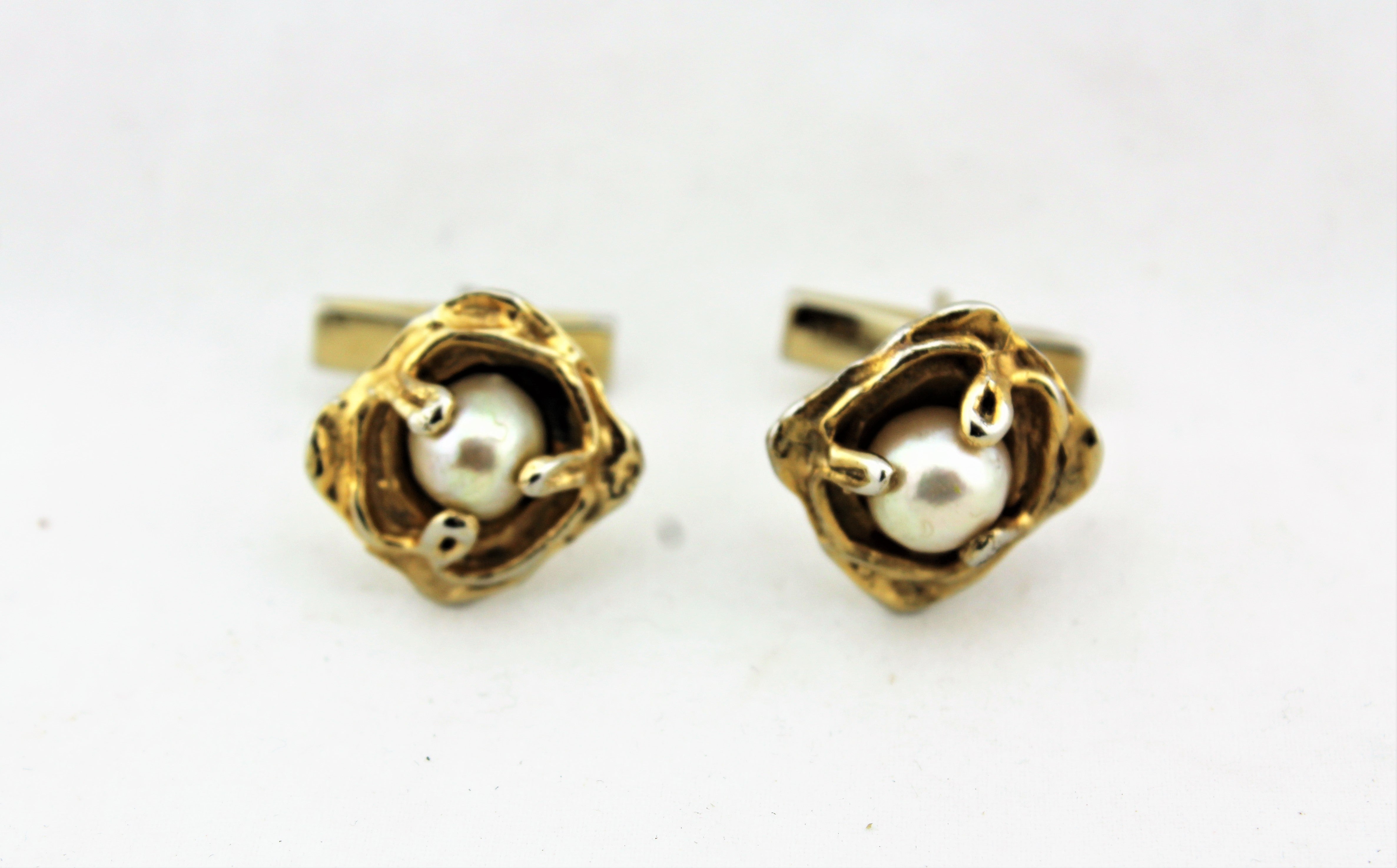 Sterling Silver and Pearl Cufflinks