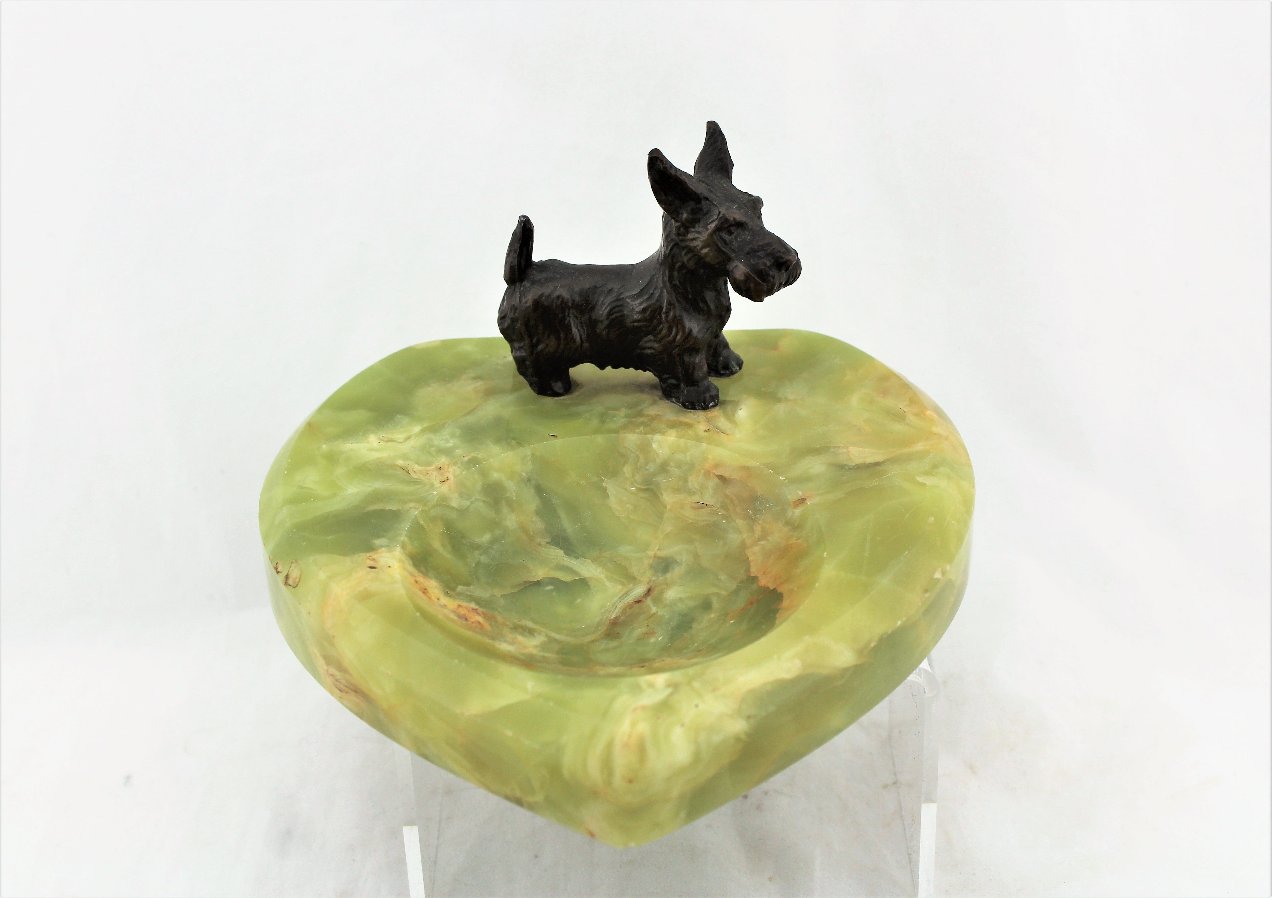 Green Onyx and Bronze Scotty Tray