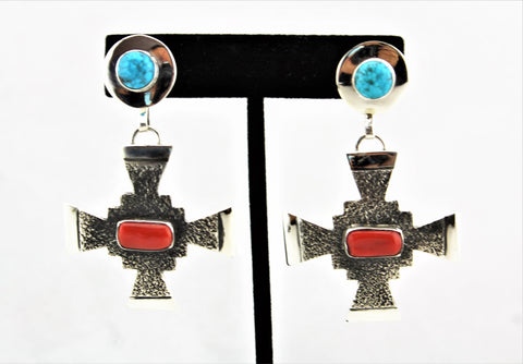 Jack Tom Sterling Cross Earrings