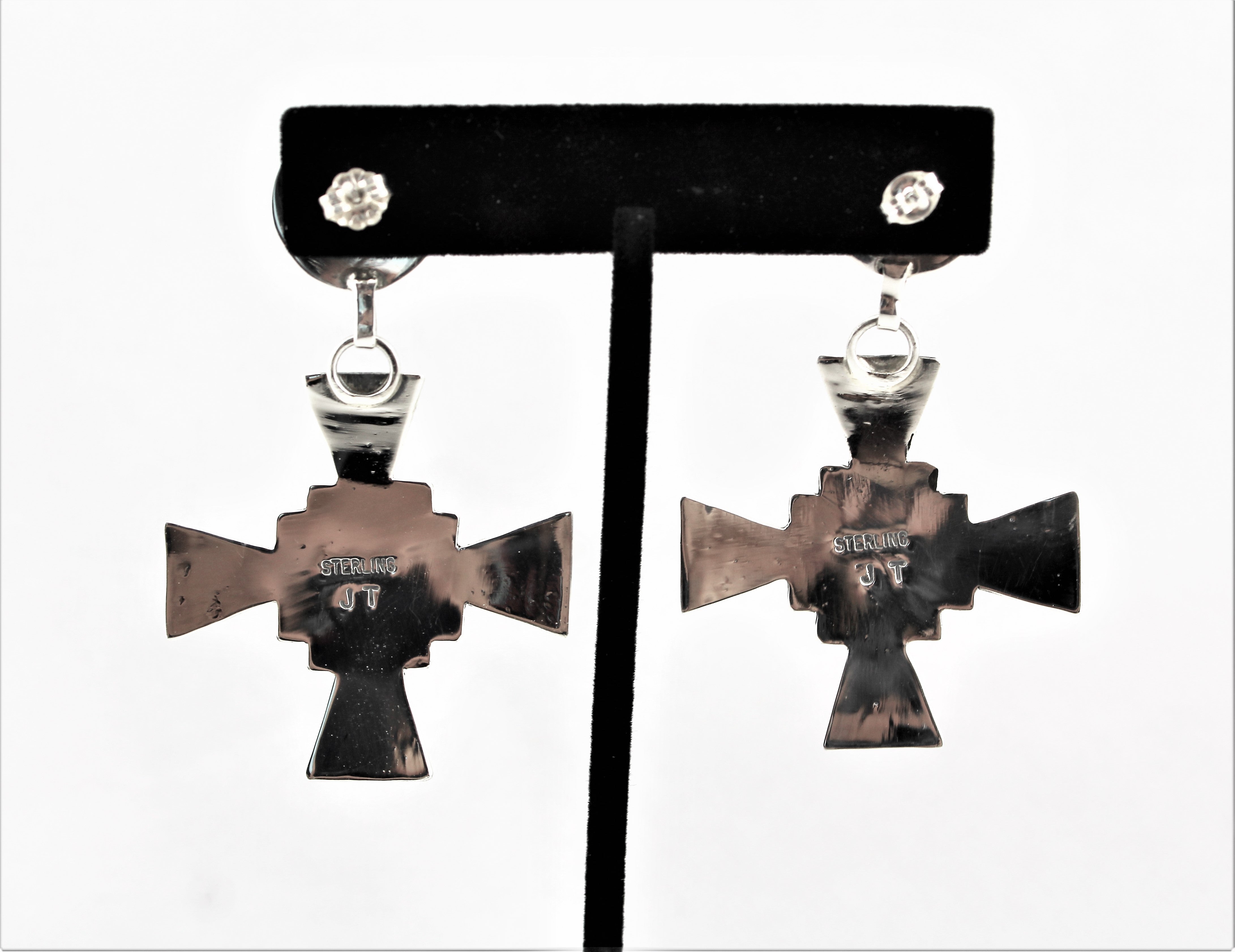 Jack Tom Sterling Cross Earrings