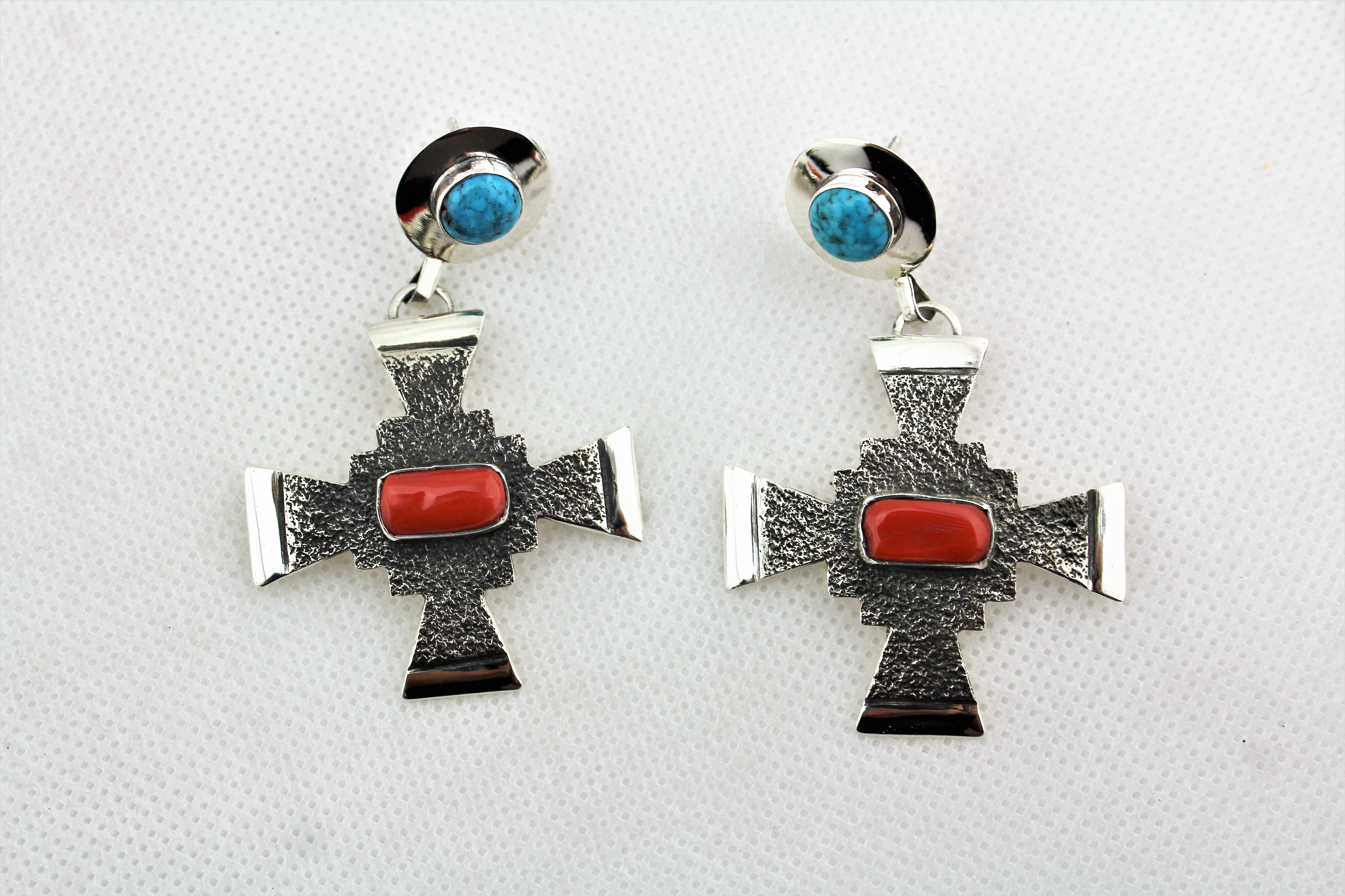 Jack Tom Sterling Cross Earrings