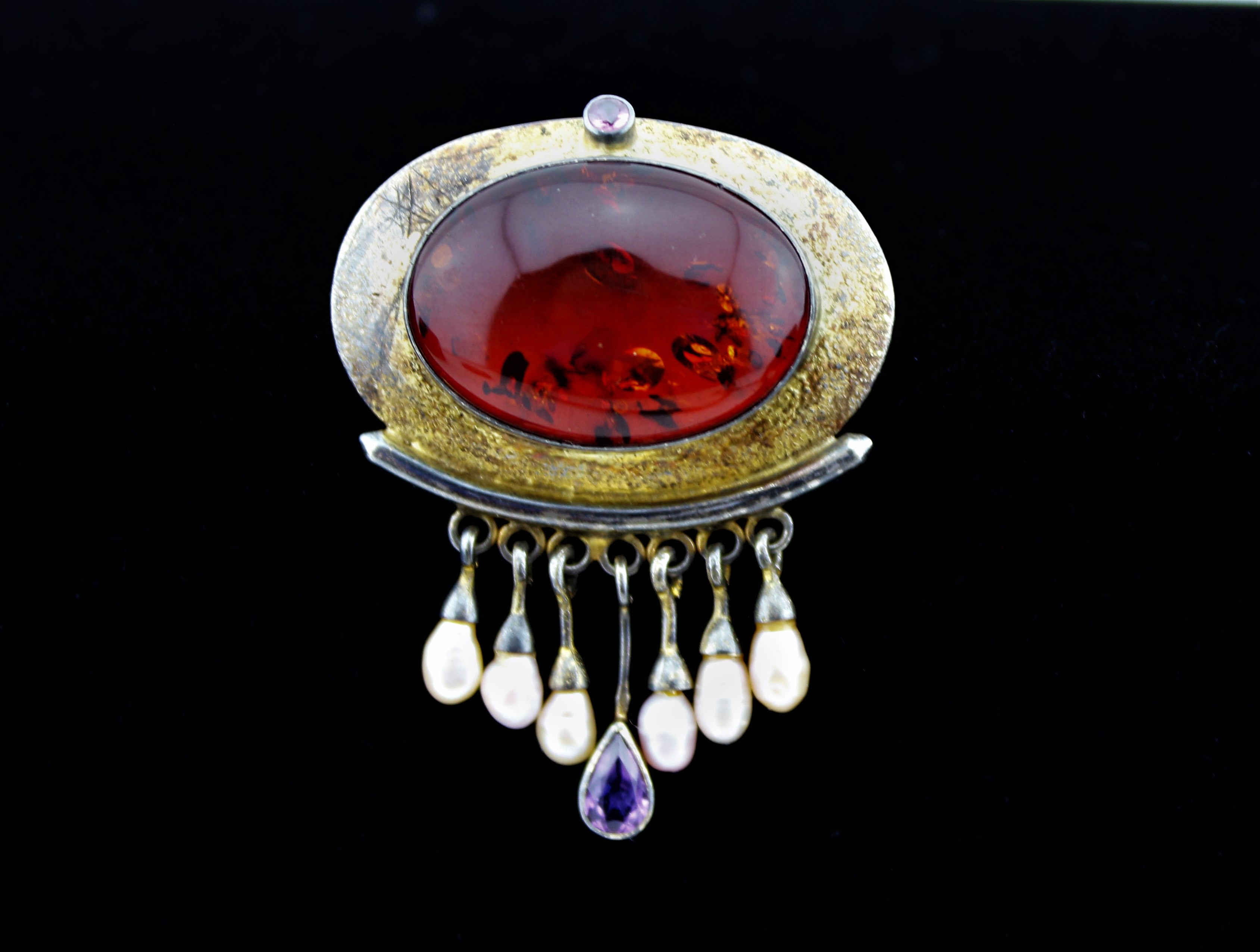 Vintage Baltic Amber Brooch