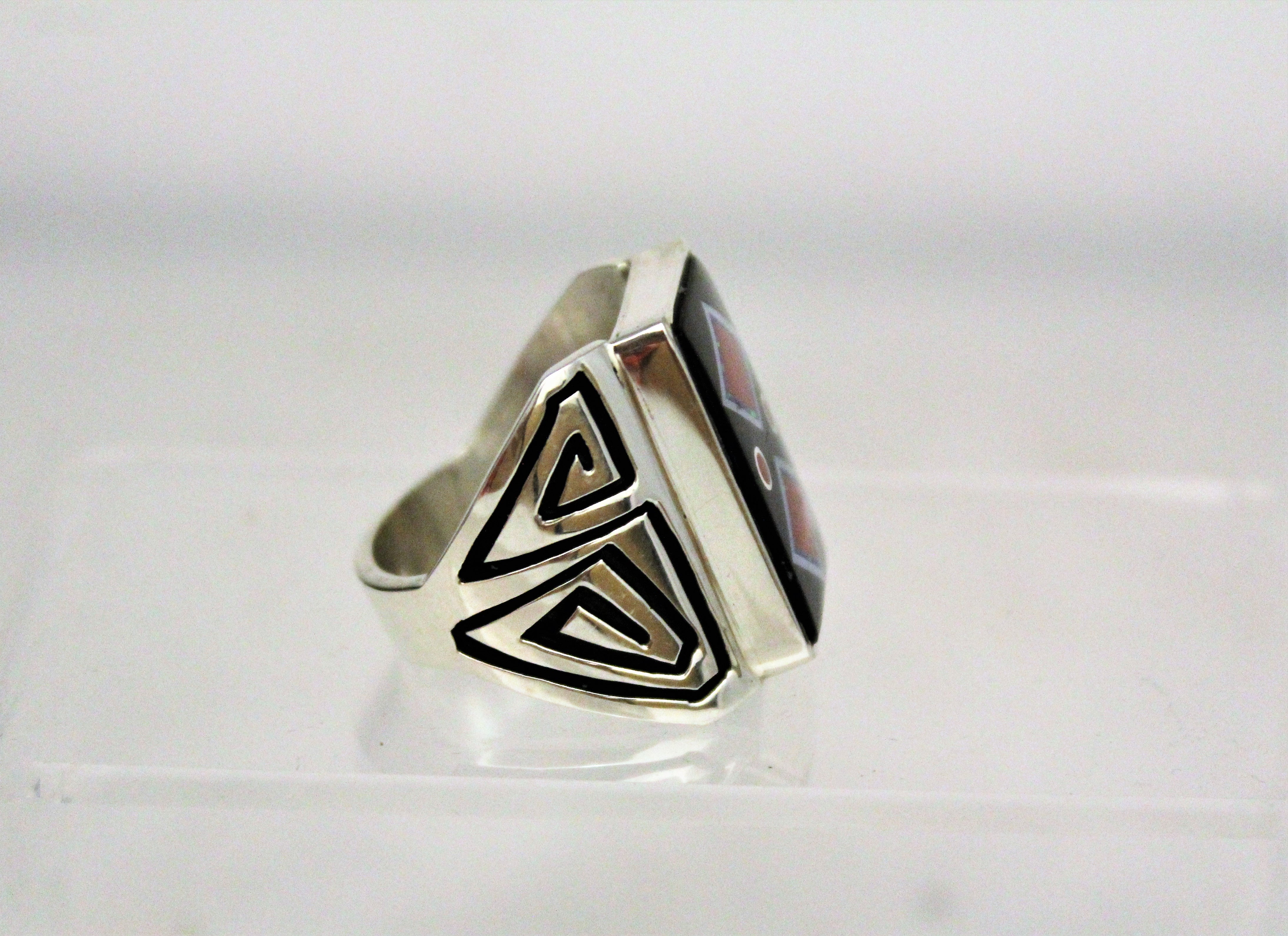Abraham Begay Sterling Silver Man's Ring