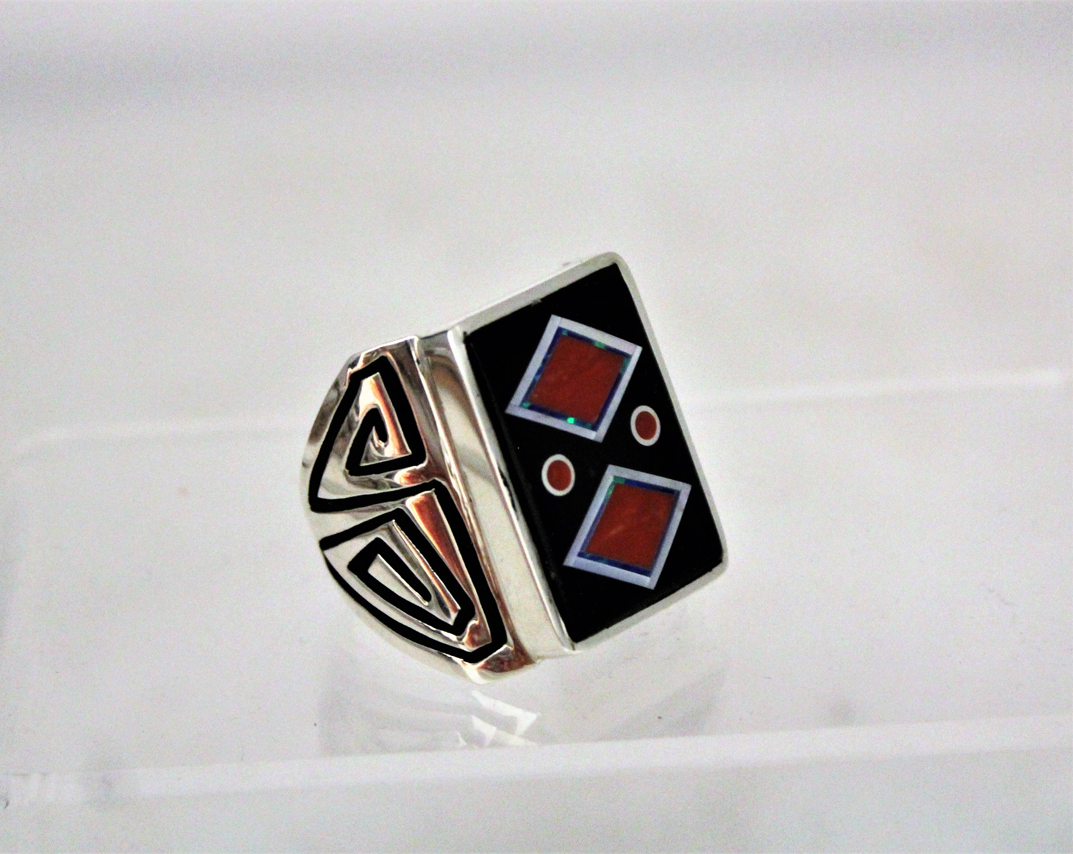 Abraham Begay Sterling Silver Man's Ring