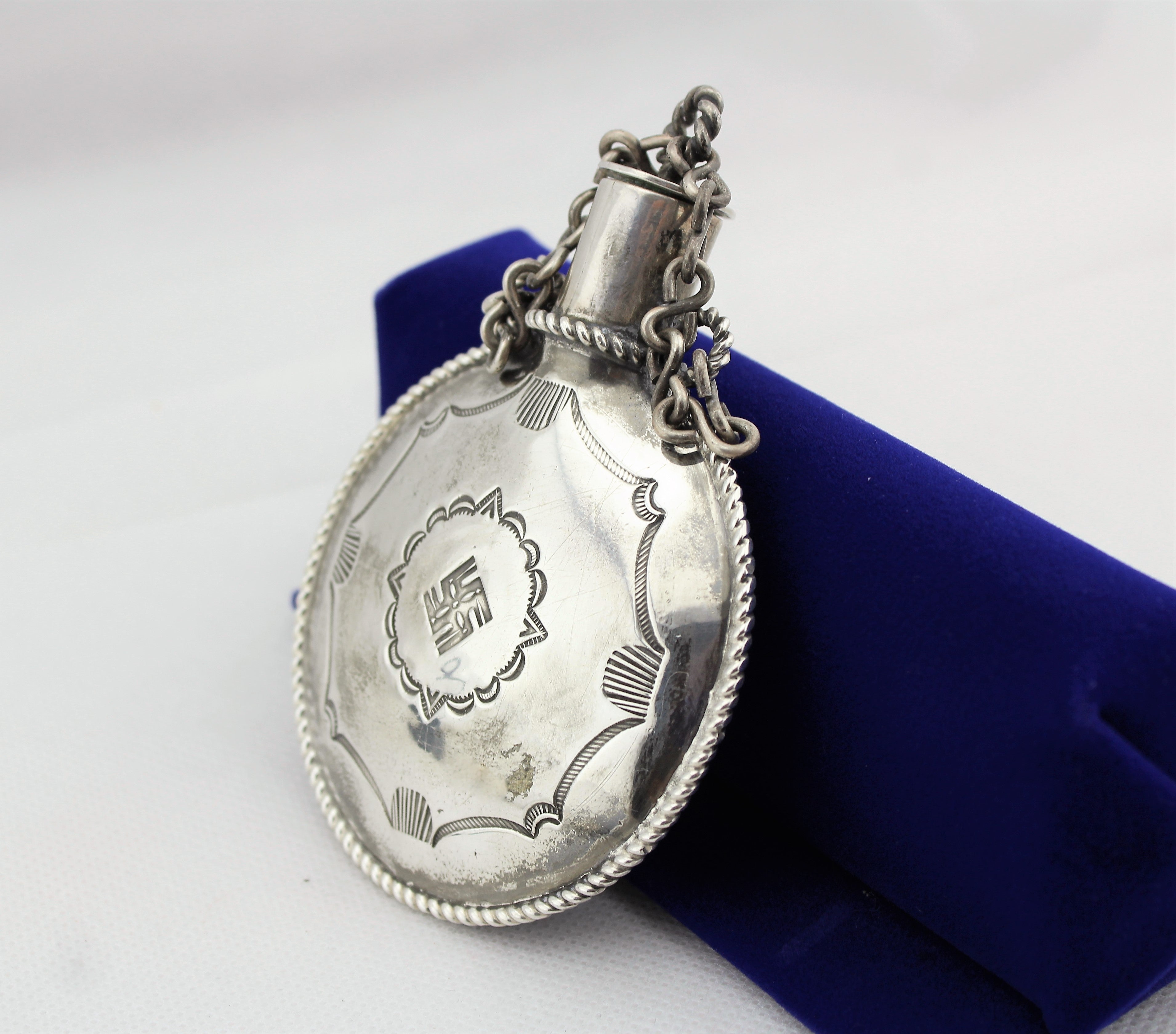 1930s Silver Tobacco Flask