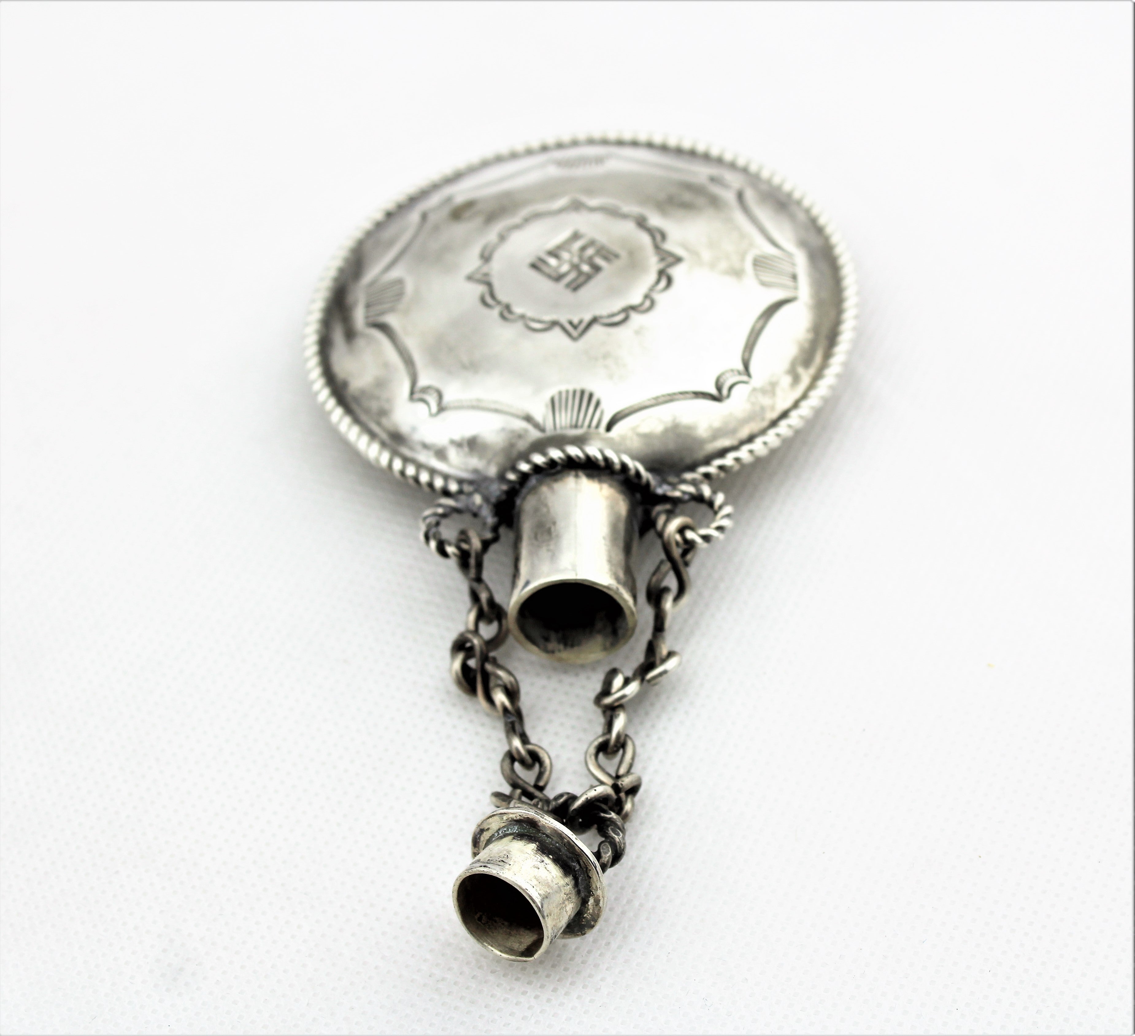 1930s Silver Tobacco Flask