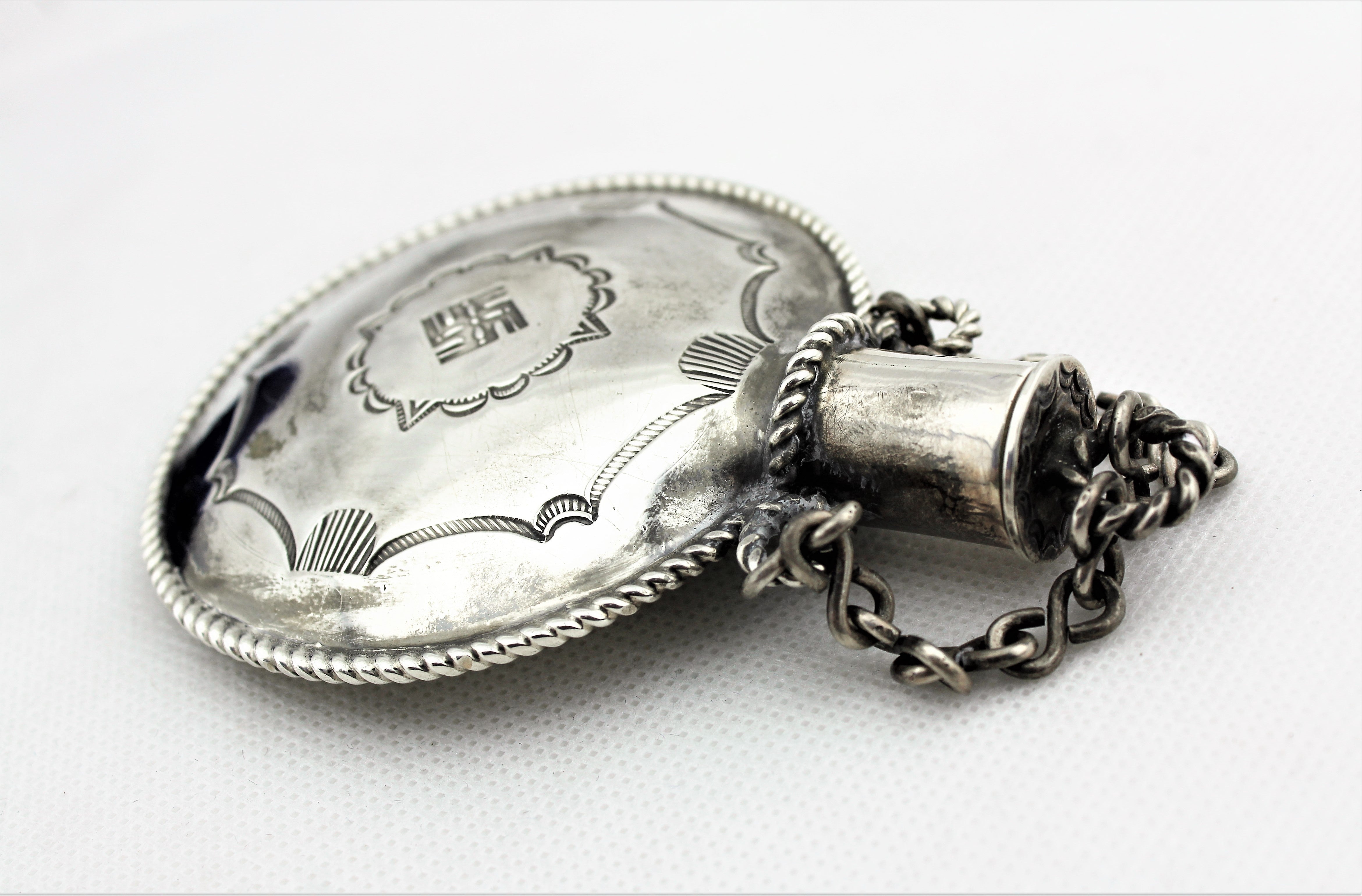 1930s Silver Tobacco Flask